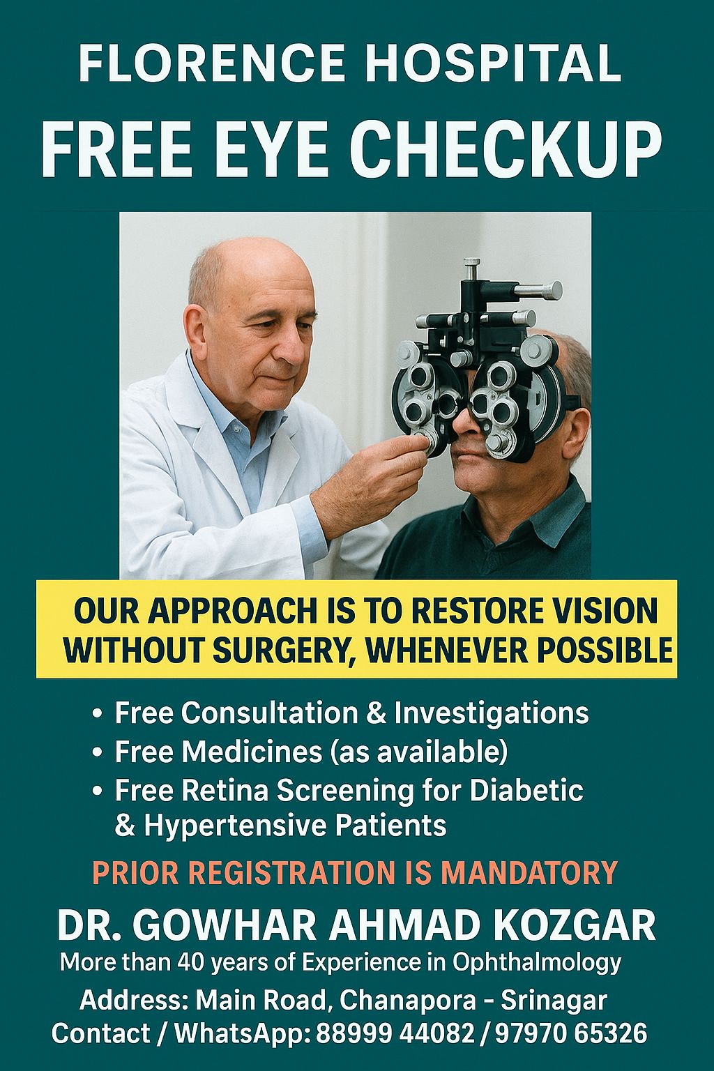 Florence Eye Care Facebook ad: FREE EYE CHECKUP