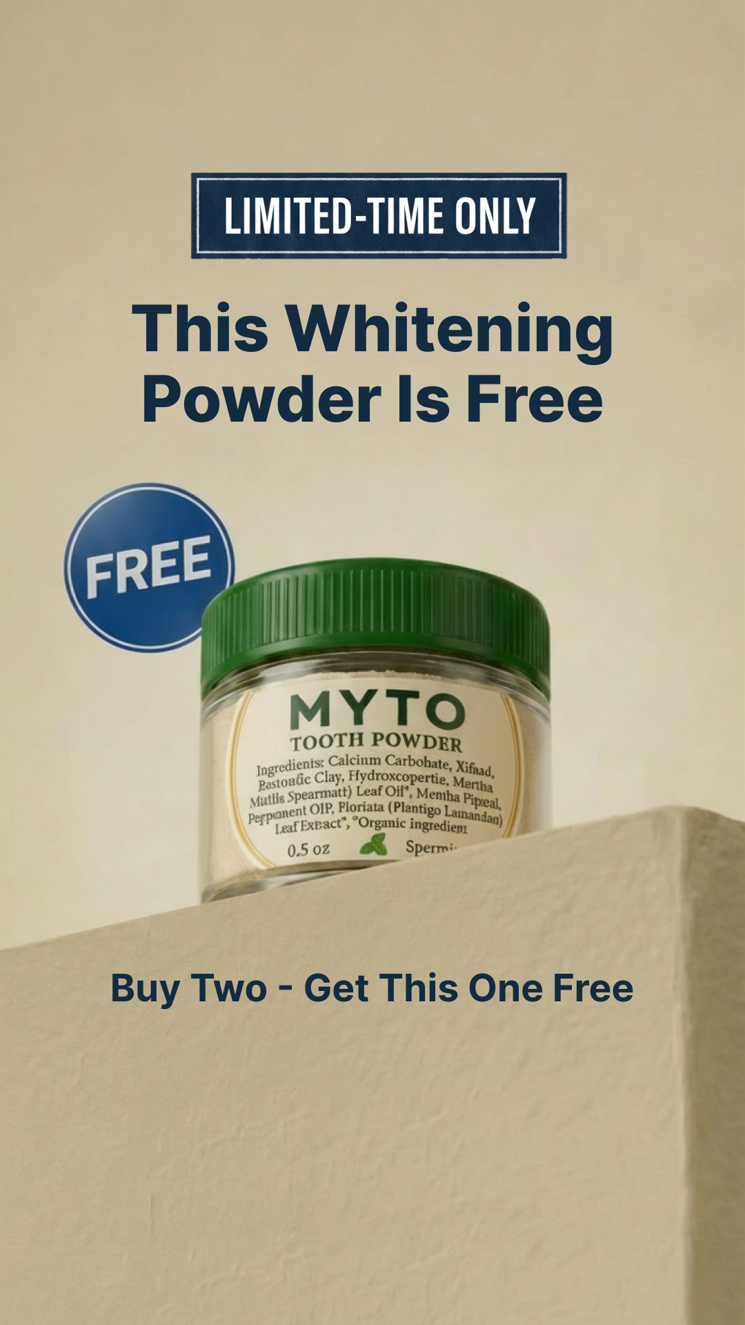 Myto Oral Care Facebook ad: UP TO 55% OFF + FREE GIFTS!