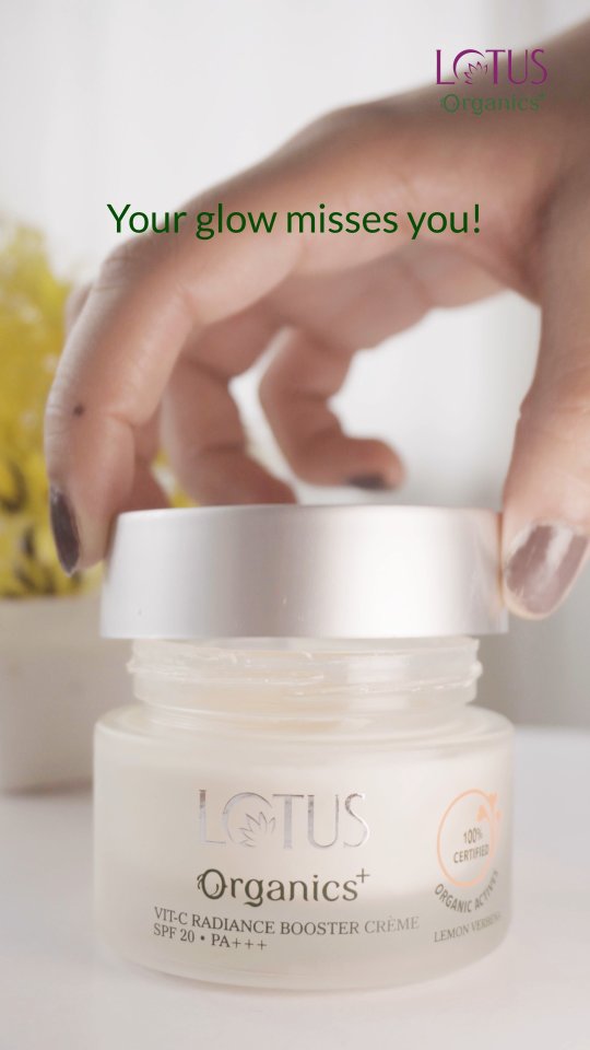 Lotus Organics + Facebook ad: Every swatch of our Vit-C Radiance Booster Crème…