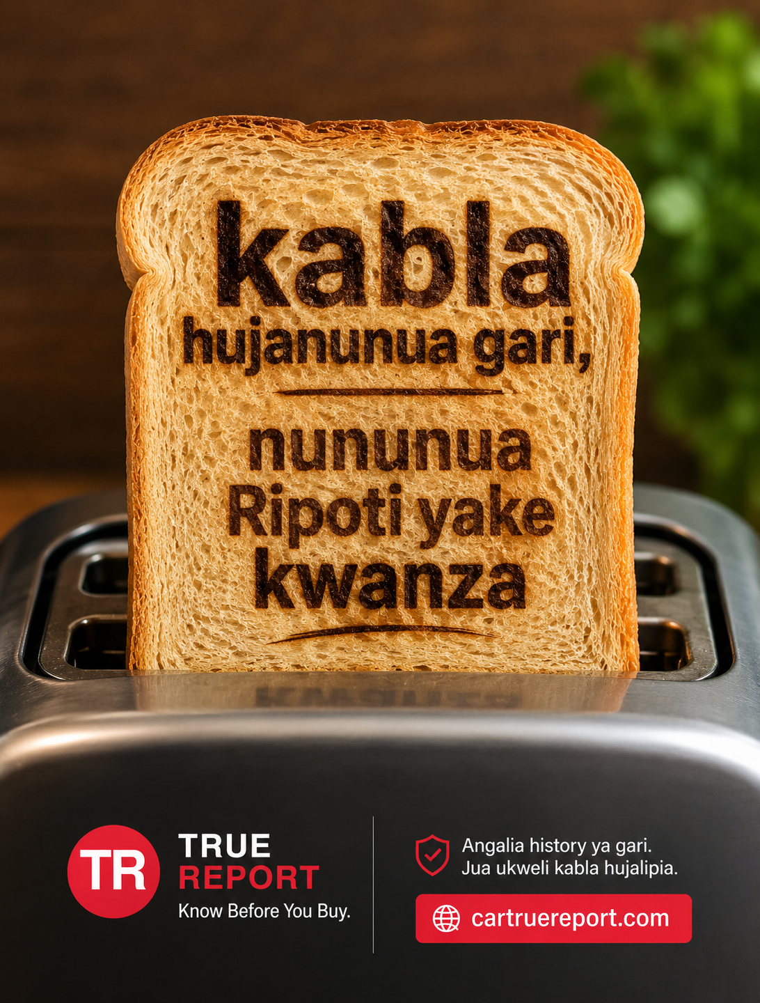 Car True Report Facebook ad: Weka chassis namba sasa