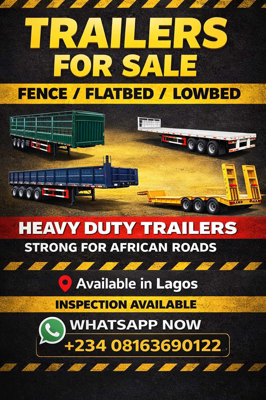 Sino-link Facebook ad: TRAILERS FOR SALE, LAGOS