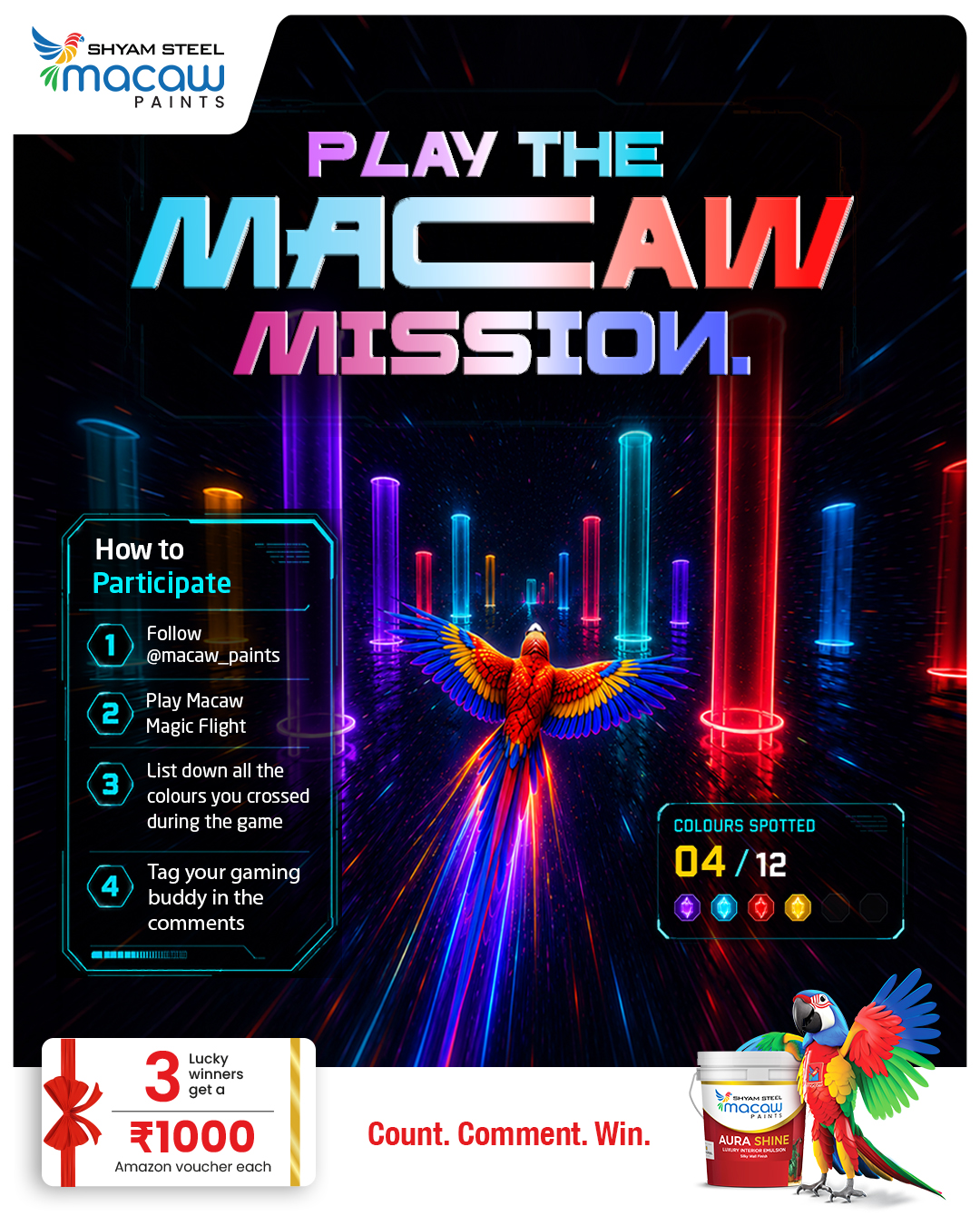 Macaw Paints Facebook ad: Think your eyes are sharp enough to catch…