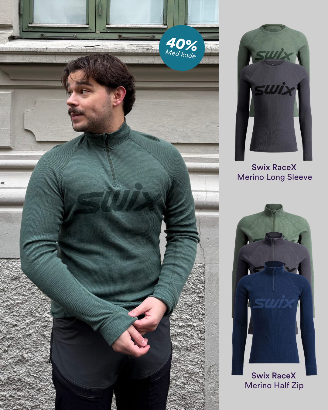 Get Inspired Facebook ad: Kupp bestselger fra Swix på -40%