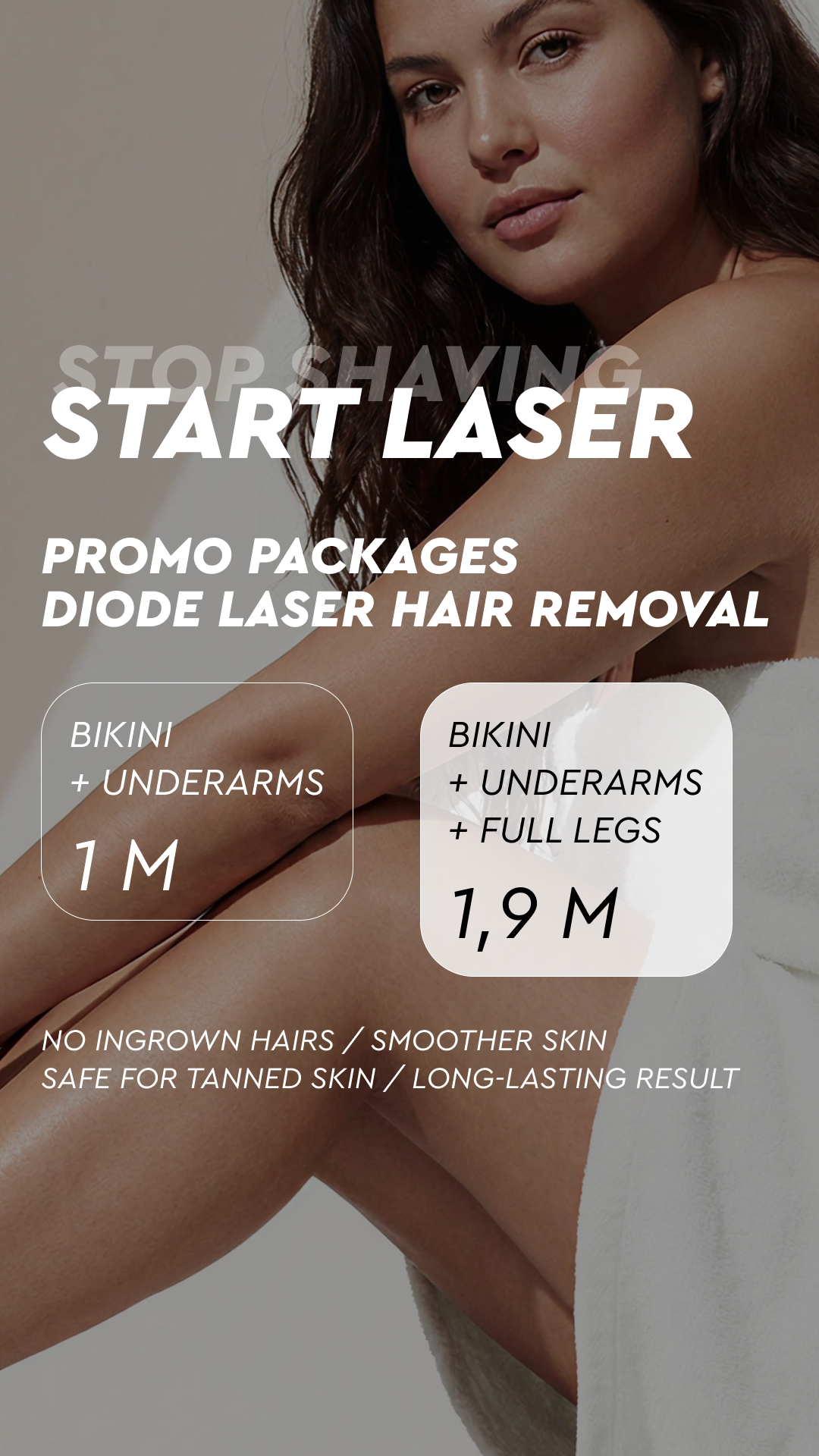 LASER ME Facebook ad: Glow Up Starts Here