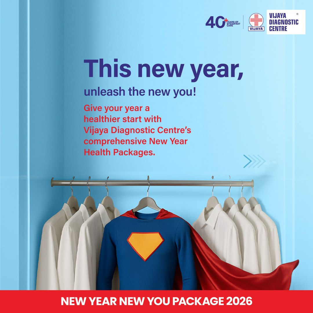 Vijaya Diagnostic Centre Facebook ad: Start 2026 with better health.