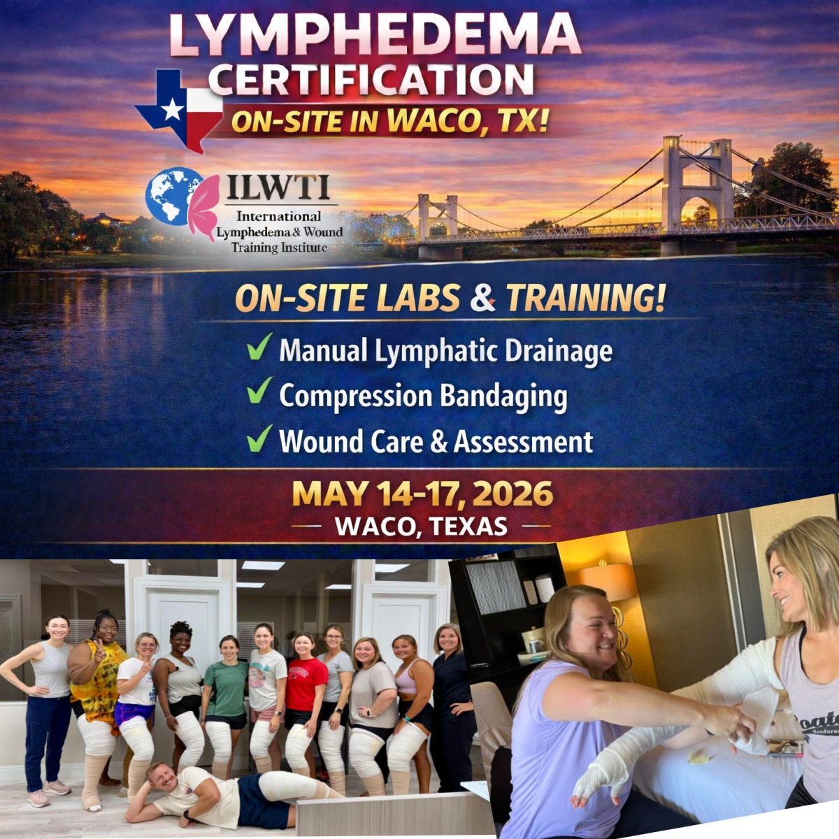 International Lymphedema & Wound Training Institute Facebook ad: CLWT HYBRID COURSE BELTON TX