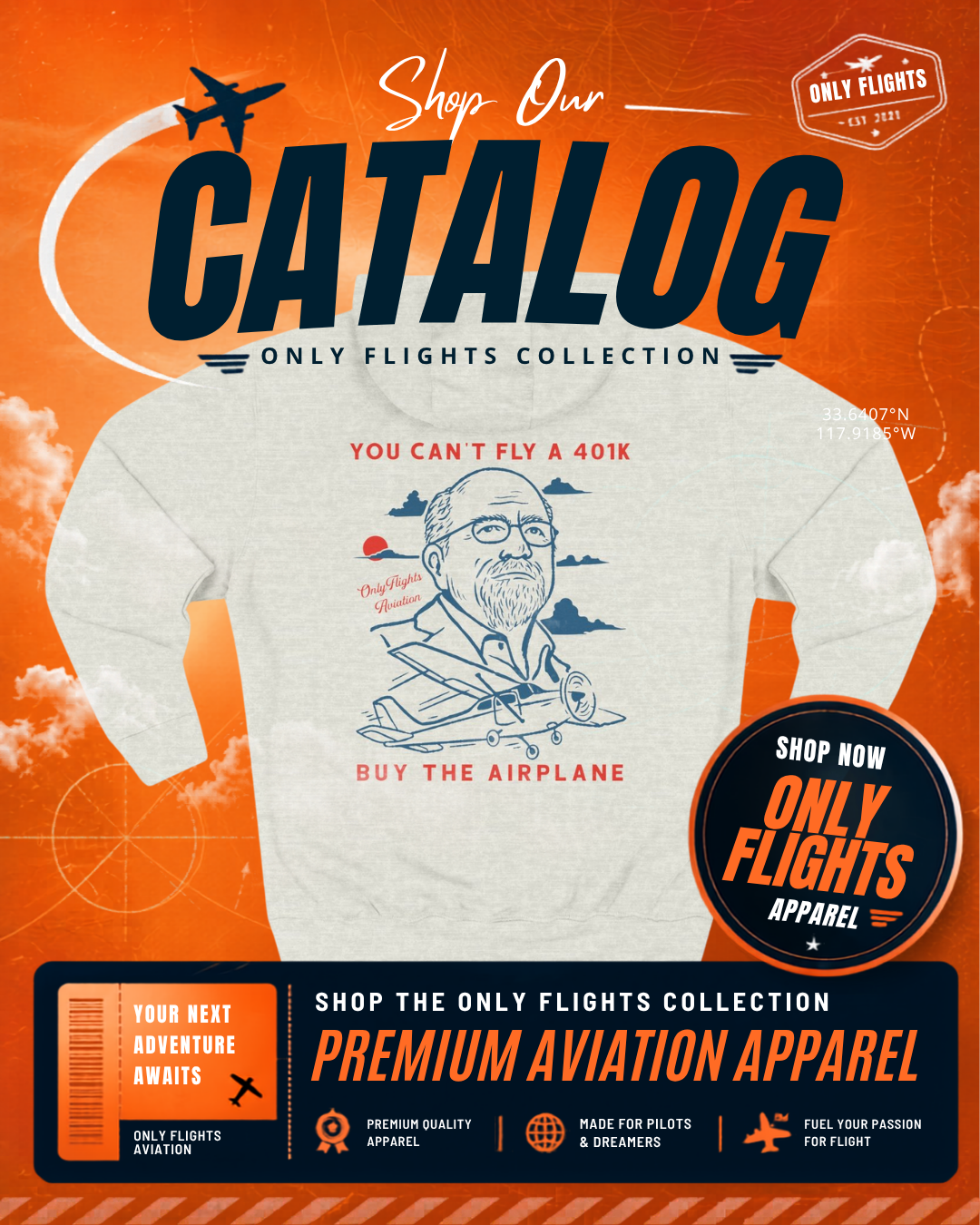 Only Flights aviation Facebook ad