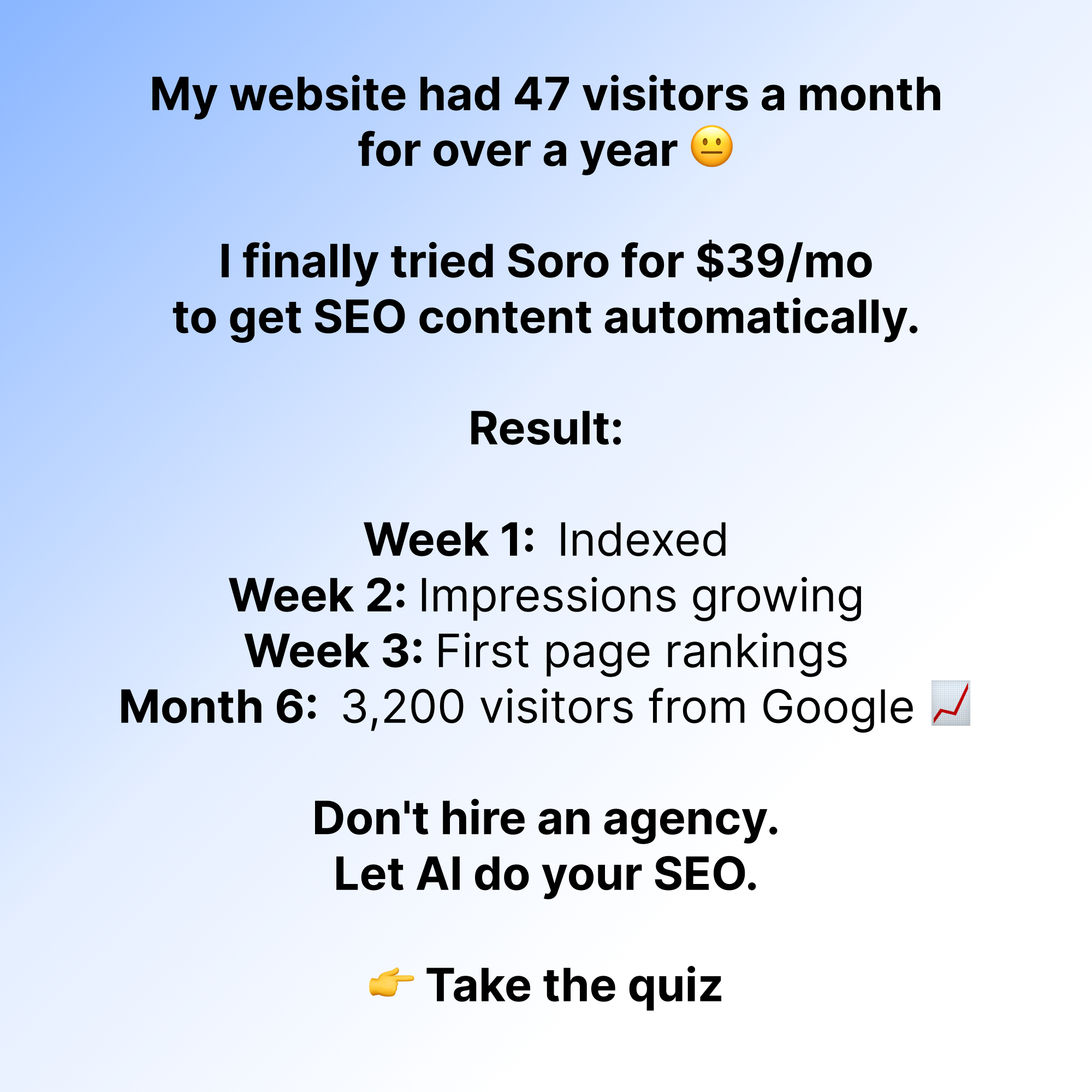 Soro SEO Facebook ad