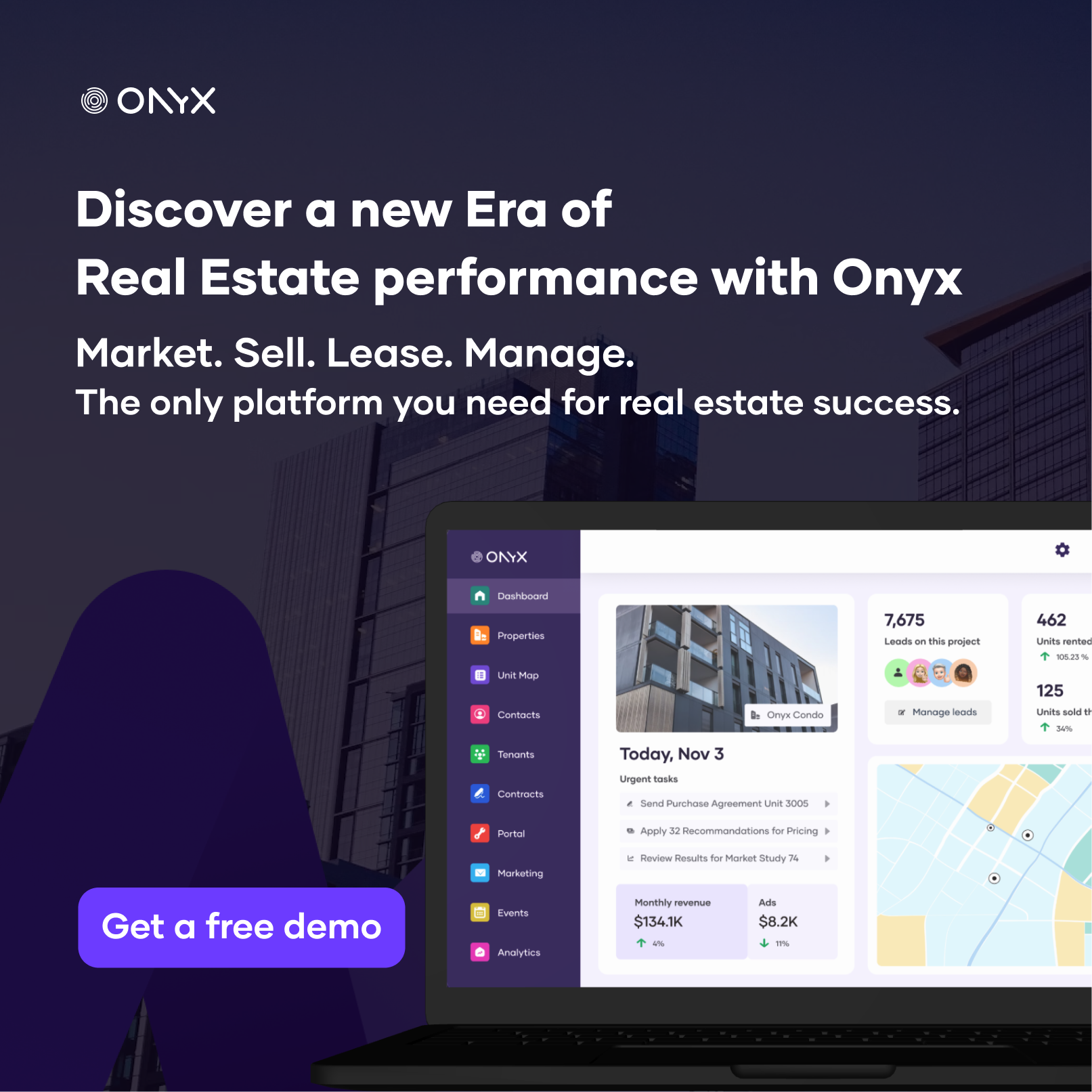 Onyx Technologies Facebook ad: Your team shouldn't need 5 logins to do…