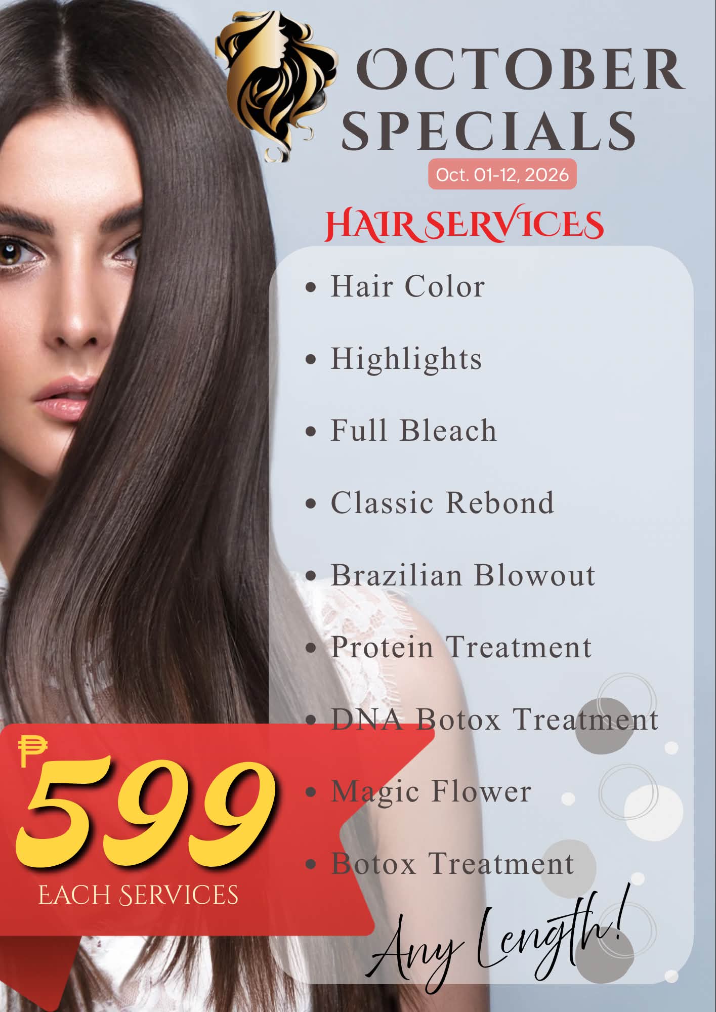 Camdas Alyana’s Salon Baguio Branch 4 Facebook ad: OCTOBER SPECIALS