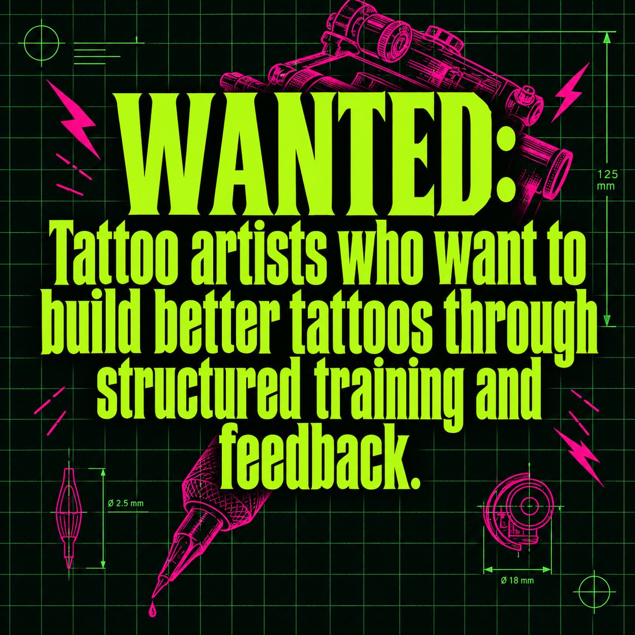 Skool Facebook ad: Stop Guessing. Start Improving Your Tattoo Technique.