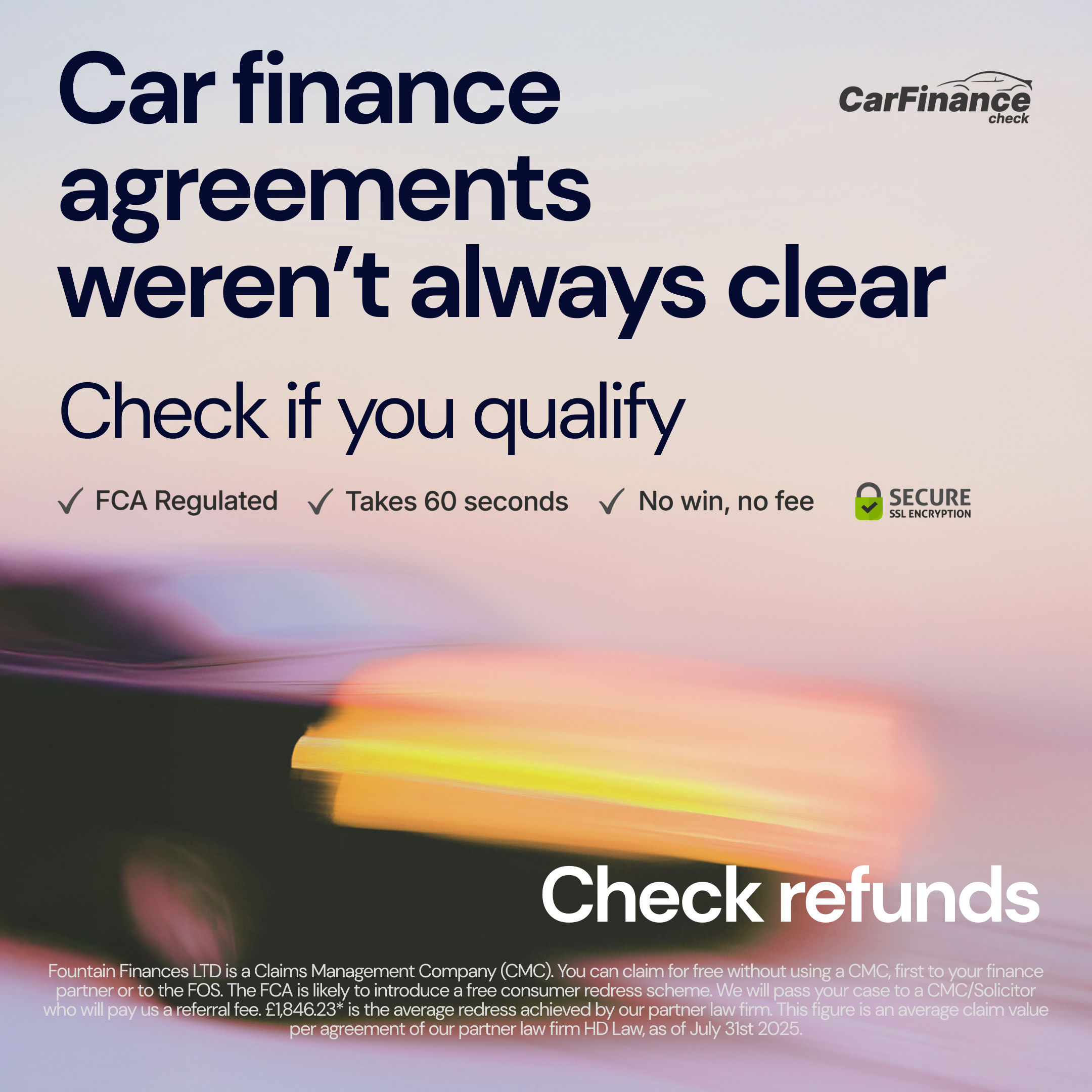 CarFinance Check Facebook ad from Mar 20, 2026