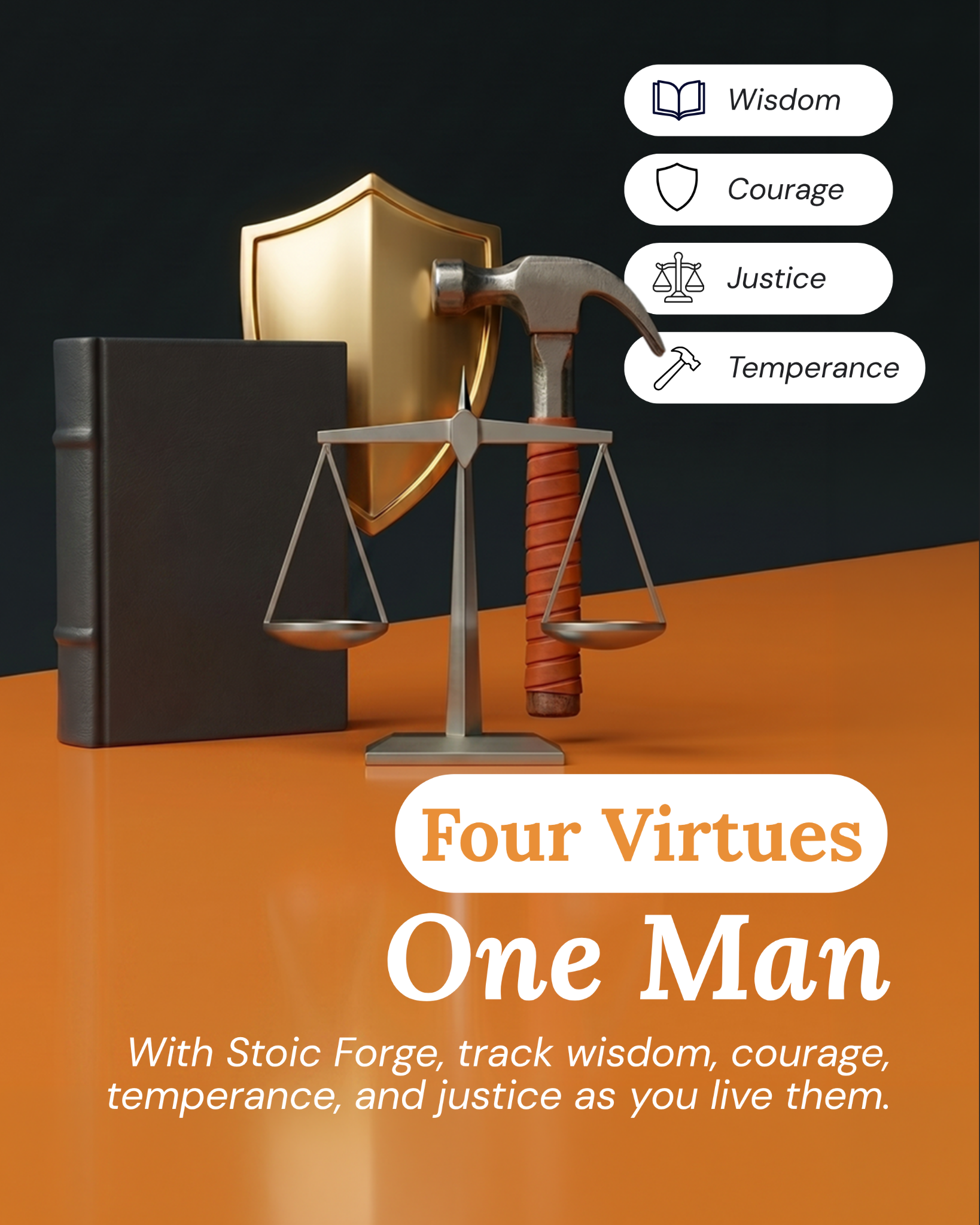Stoic Forge Facebook ad: Forge your character daily