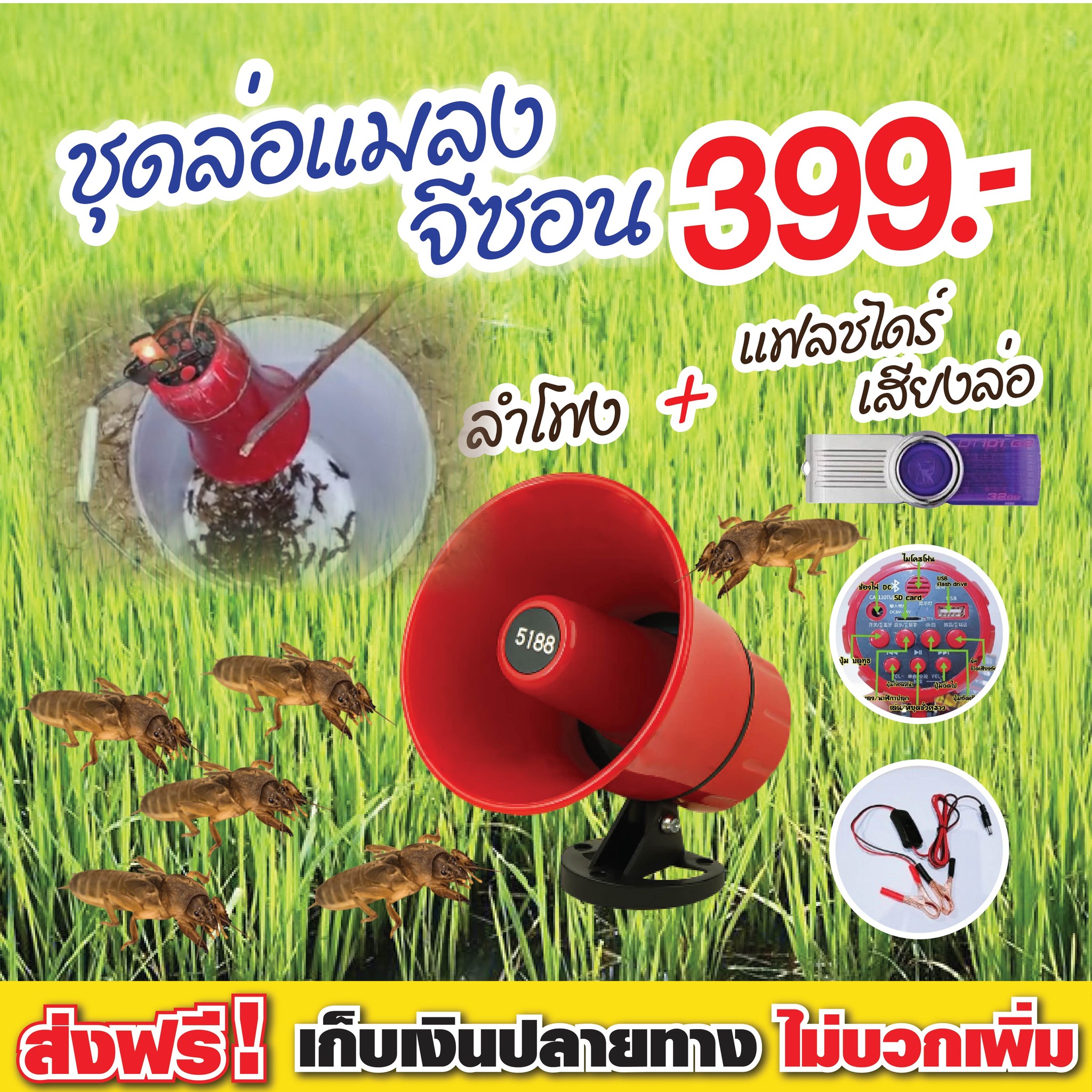 ชุดล่อแมลงจีซอน ราคาถูก Facebook ad: 1 ชุด ราคา 399 บาท