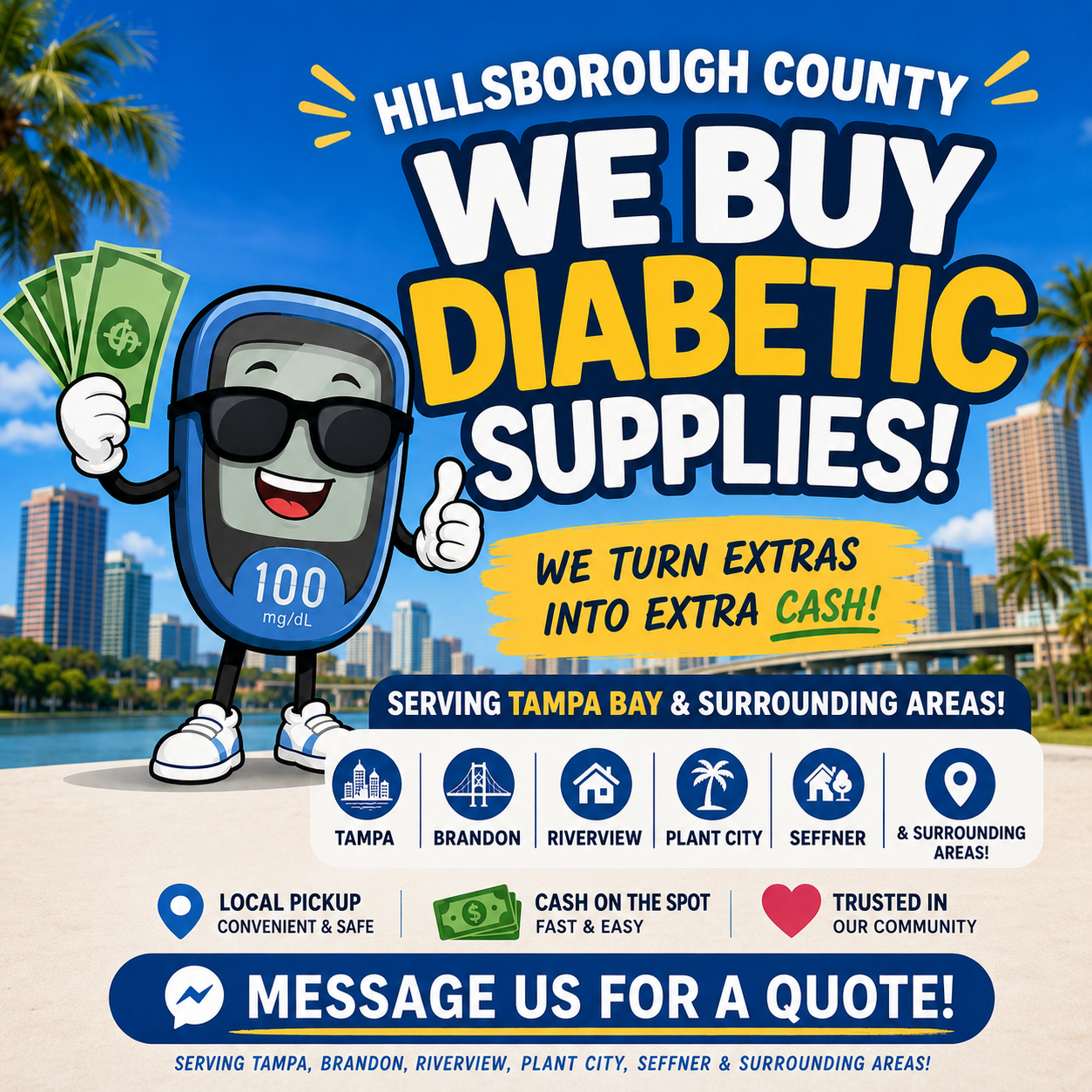 Test Strip Depot- Cash For Diabetic Supplies  Facebook ad