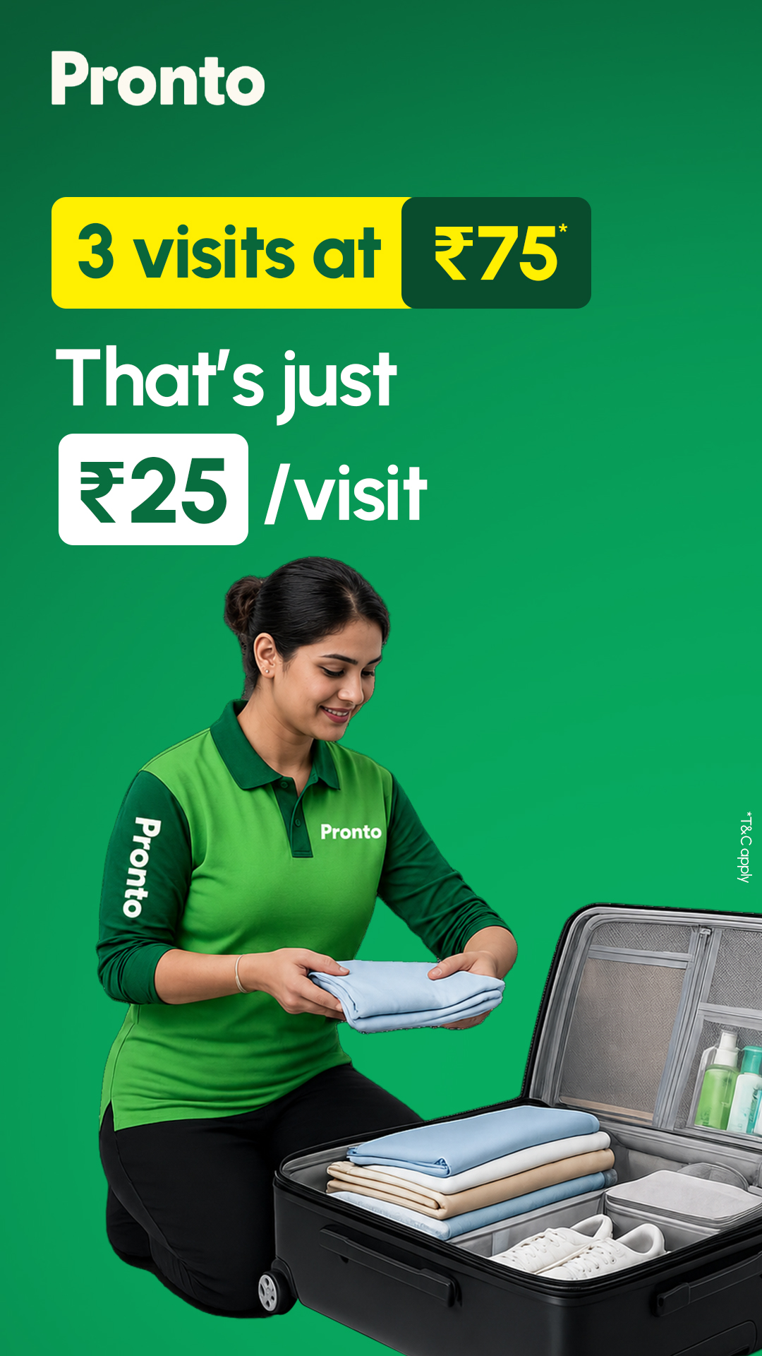 Pronto - India's 10 Minute Home Services App Facebook ad