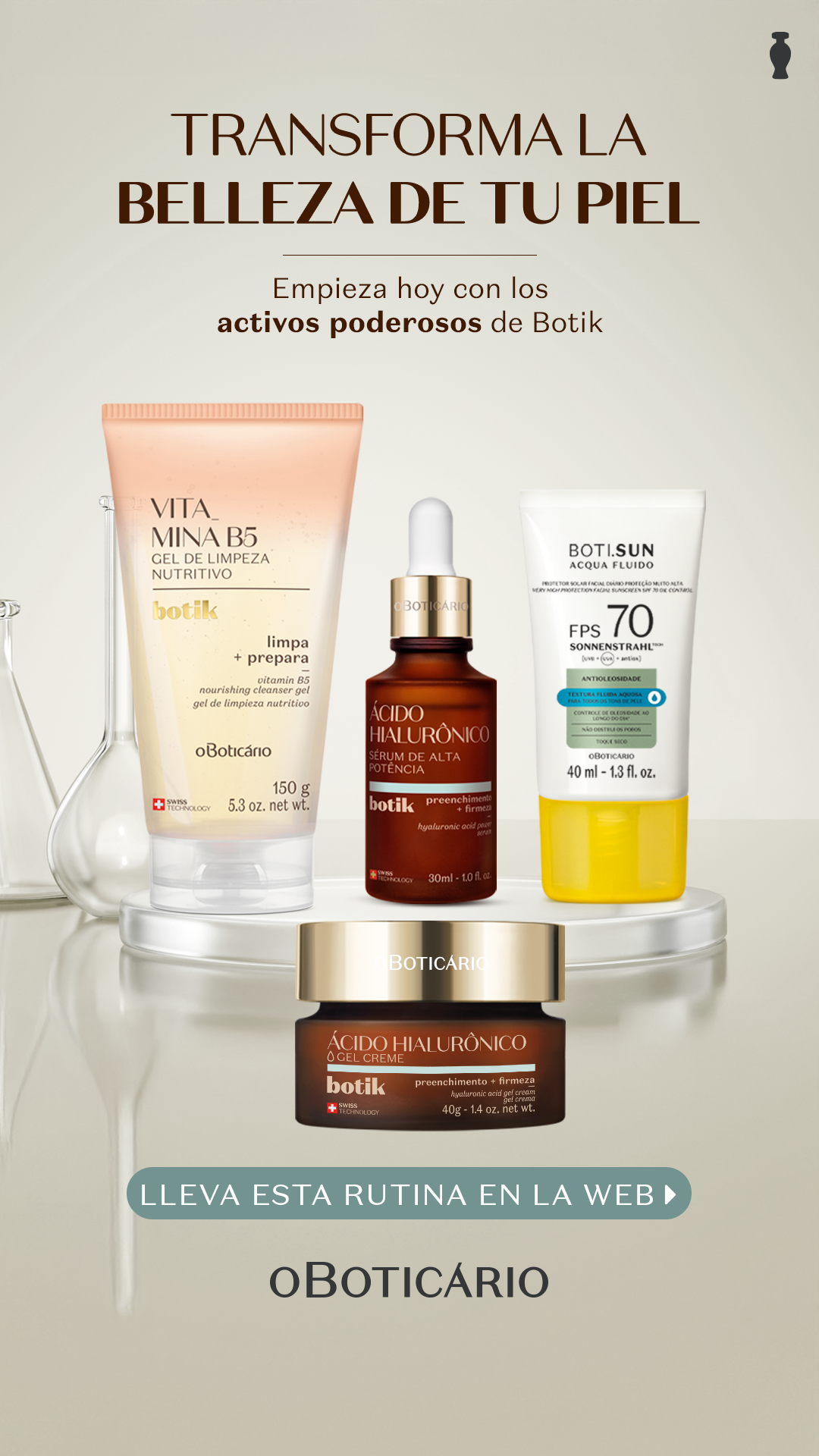 O Boticário Facebook ad: Belleza en tu piel hoy