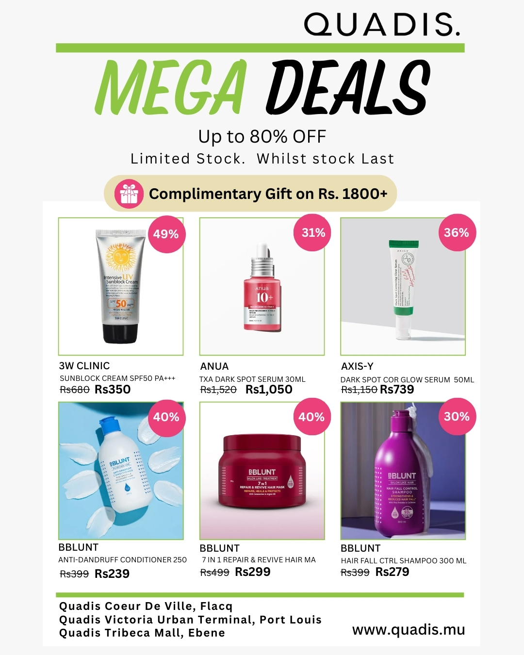 Quadis I Foodies & Goodies Facebook ad: MEGA DEALS ARE LIVE