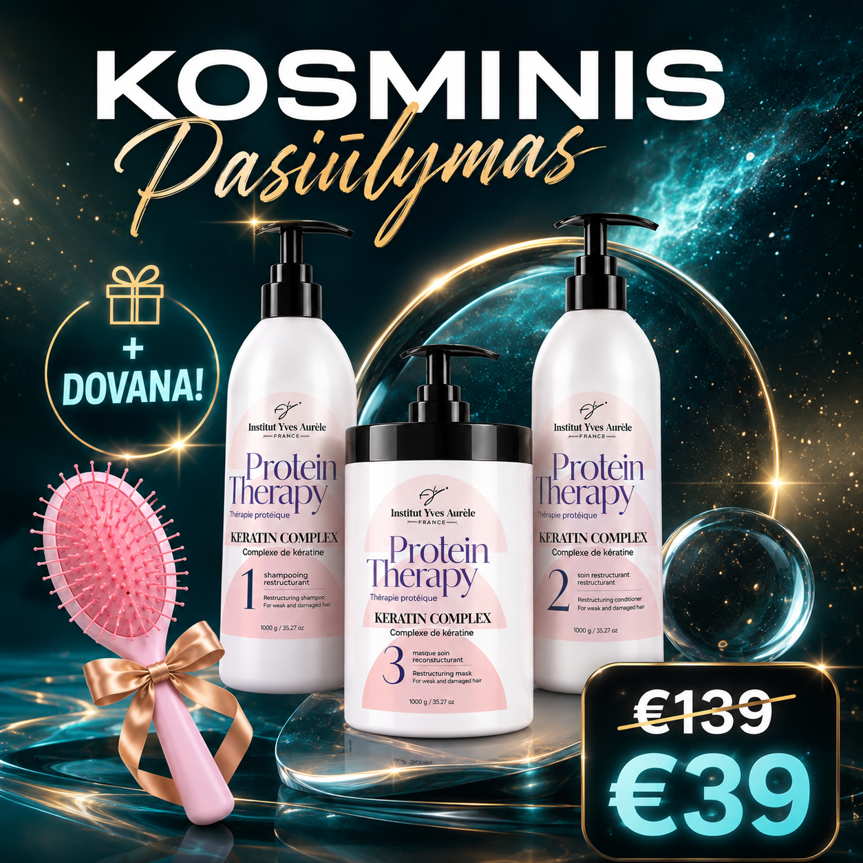Harmonyhome.lt Facebook ad: Net 3L proteinų rinkinys plaukams!