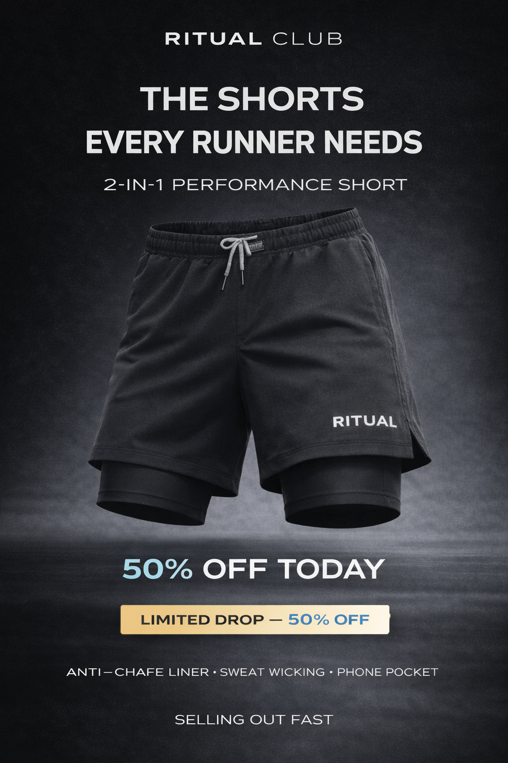 Ritual Club Facebook ad: Inseam Phone Pocket