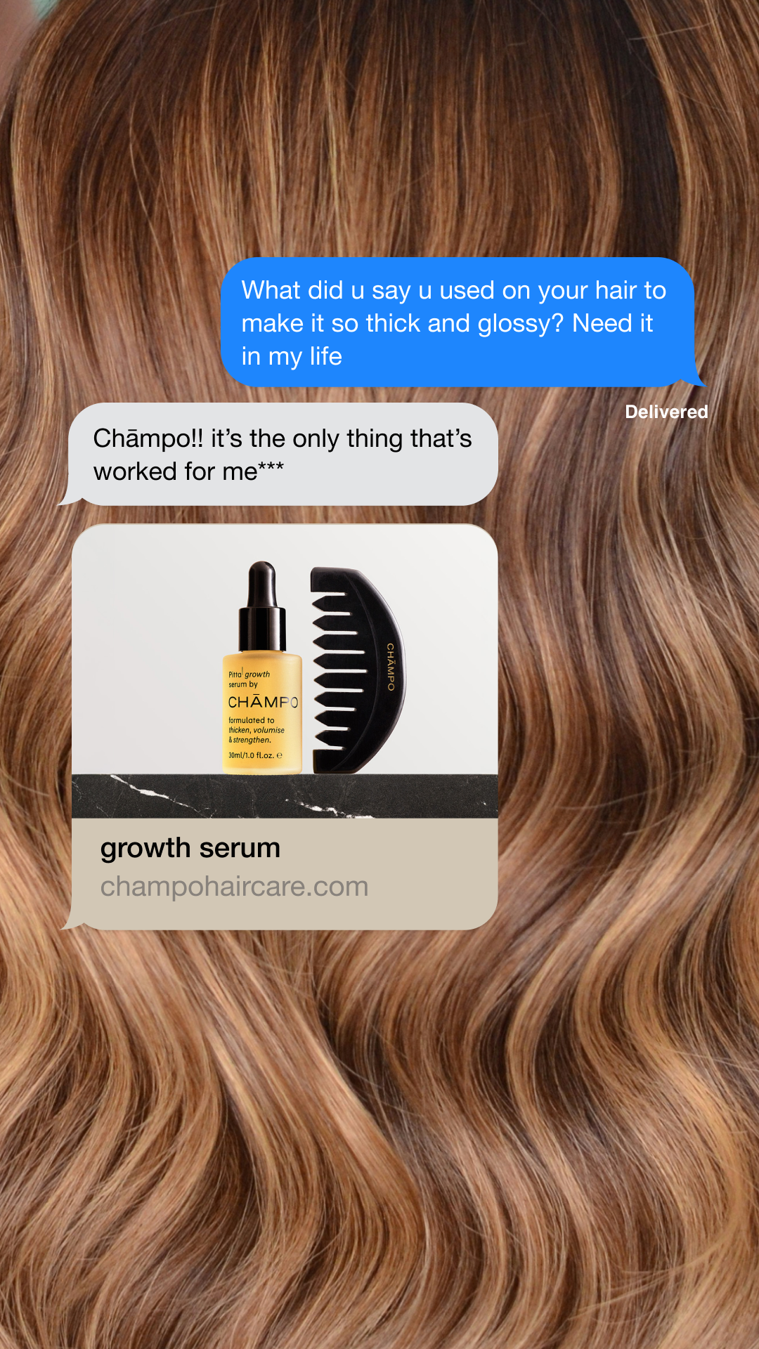 Chāmpo Haircare Facebook ad