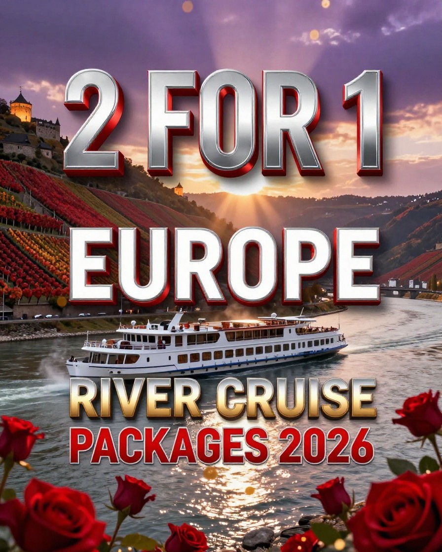 The Market Mindset Facebook ad: European river cruise two-for-one packages 2026