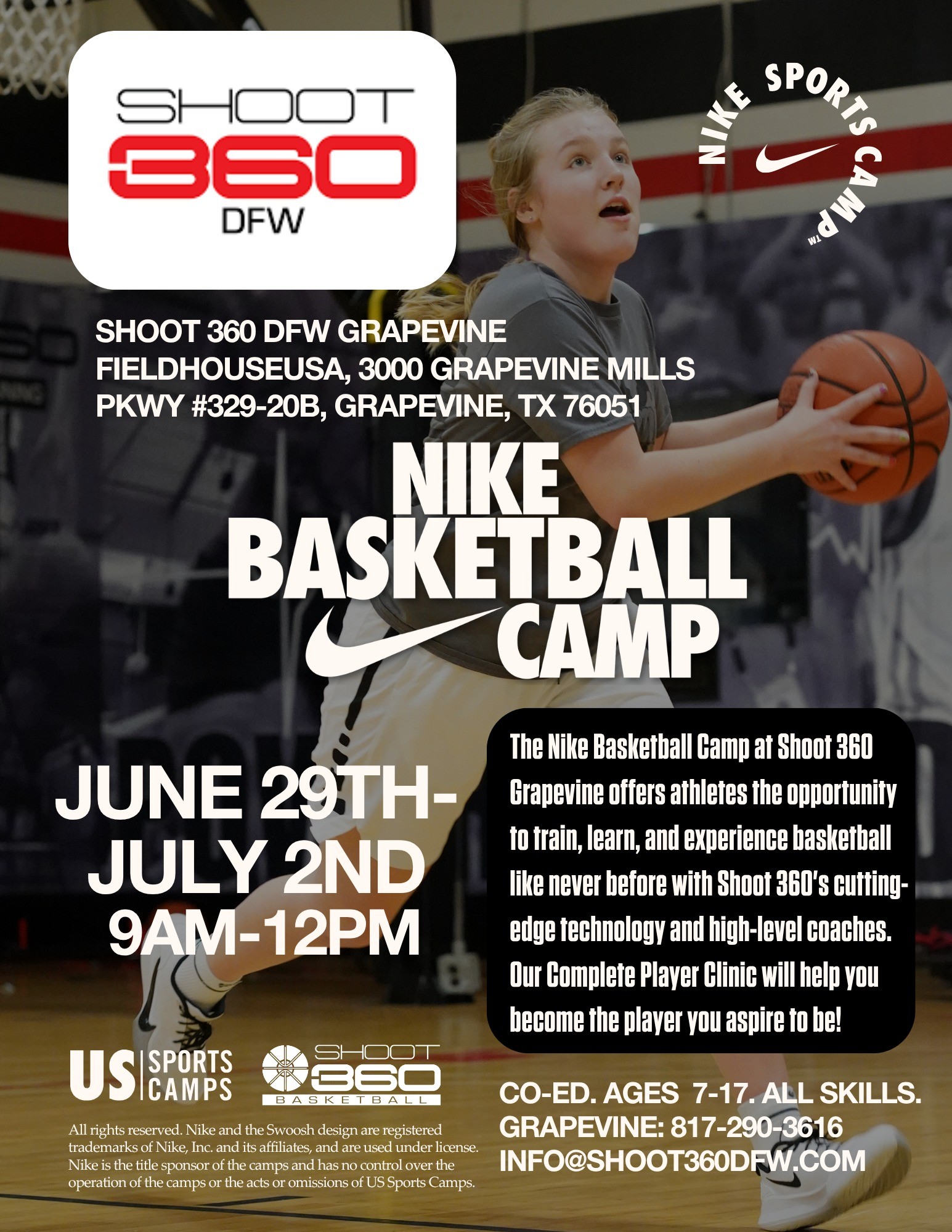 Shoot 360 DFW-Frisco Facebook ad: Nike Basketball Camp at Shoot 360 - Grapevine, TX - 2026 |…