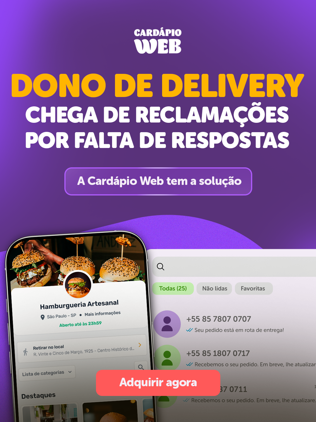 Cardápio Web Facebook ad