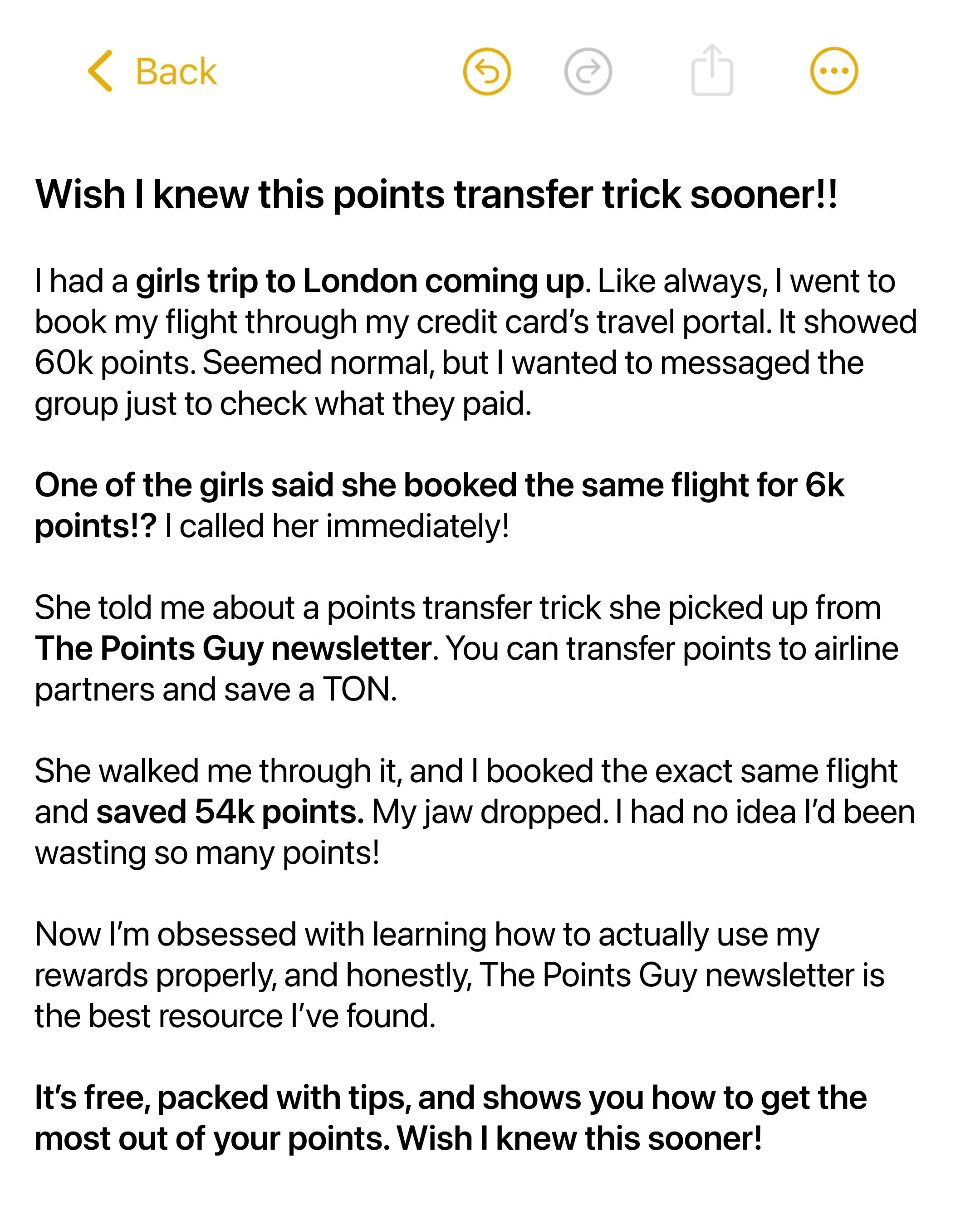 The Points Guy Facebook ad