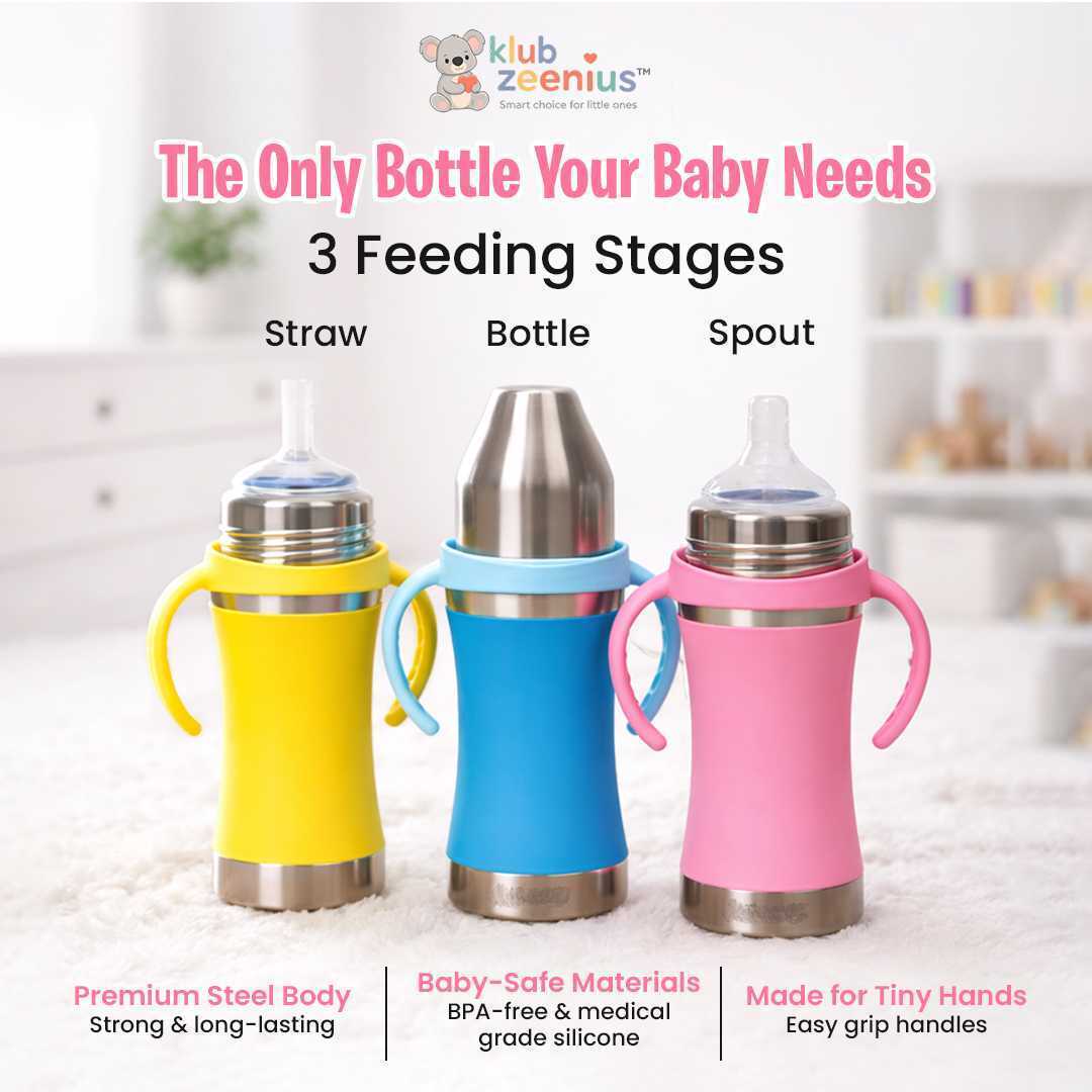 Klub zeenius page Facebook ad: Introducing the 3-in-1 Baby Bottle