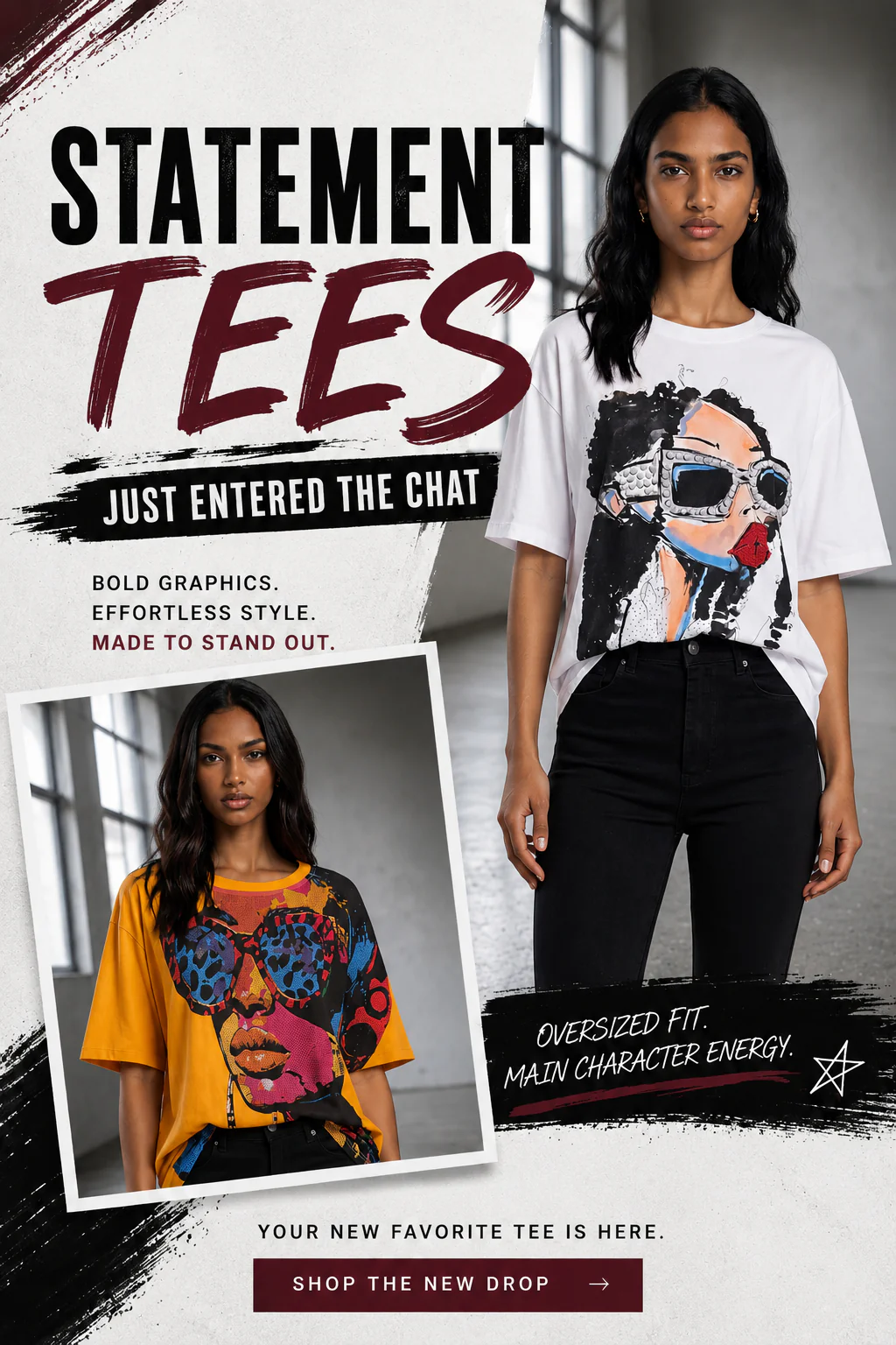 For her NYC Facebook ad: Studded Sunglasses Graphic Tee