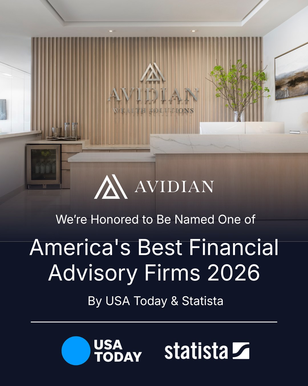 Avidian Wealth Solutions Facebook ad: We're honored to announce that Avidian Wealth Solutions…