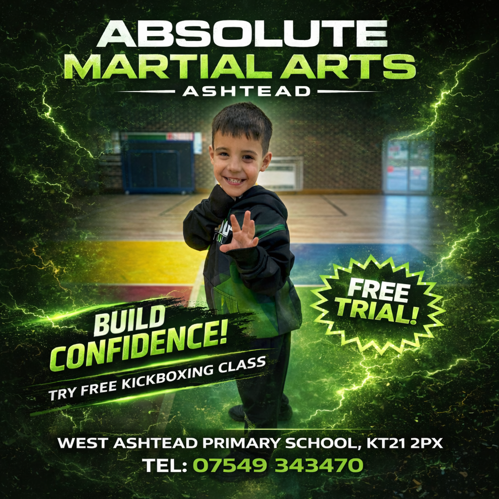 Absolute Martial Arts Ashtead Facebook ad from Mar 15, 2026