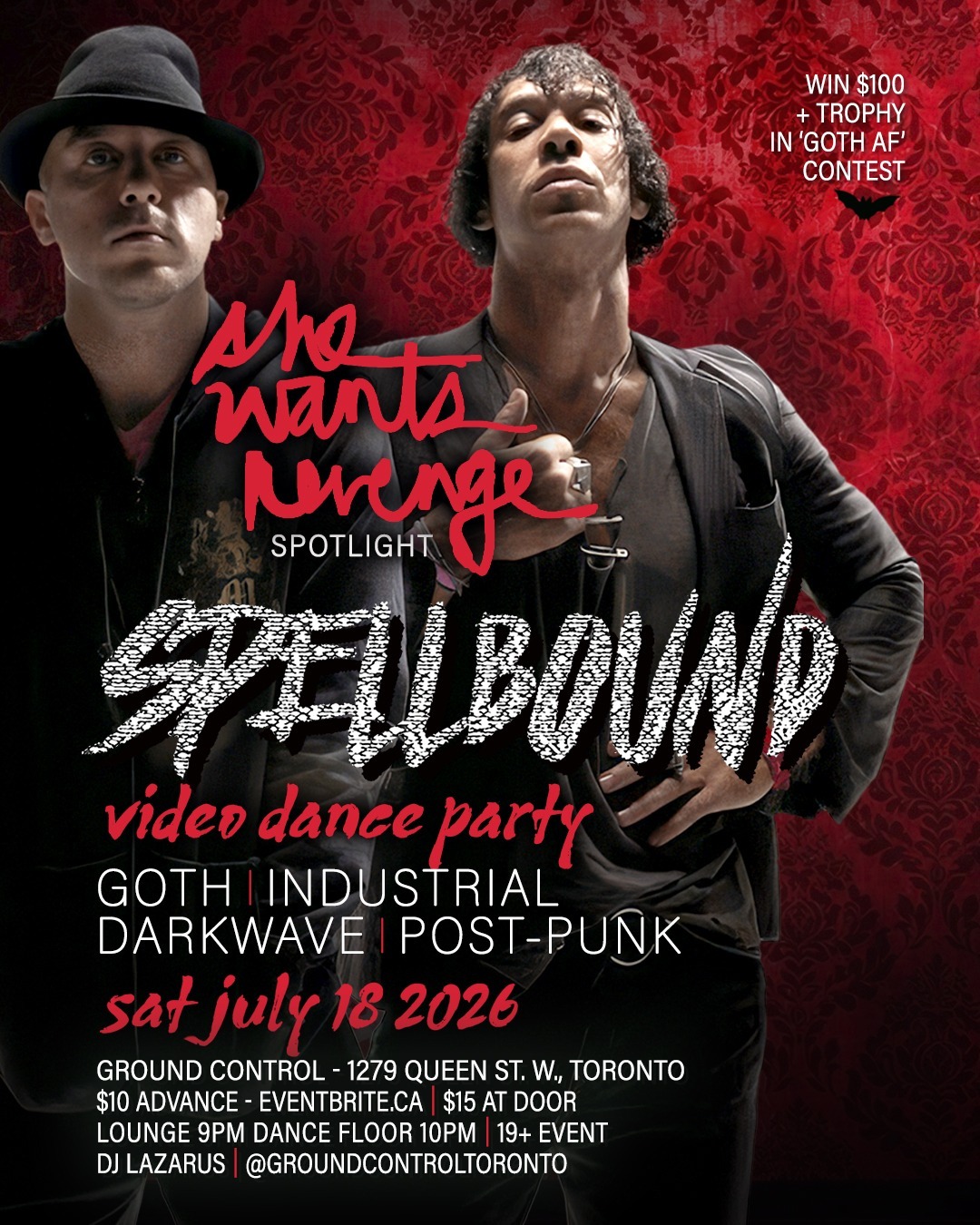 DJ Lazarus Facebook ad: SPELLBOUND: Goth Darkwave Post-Punk Video Dance Party w/…