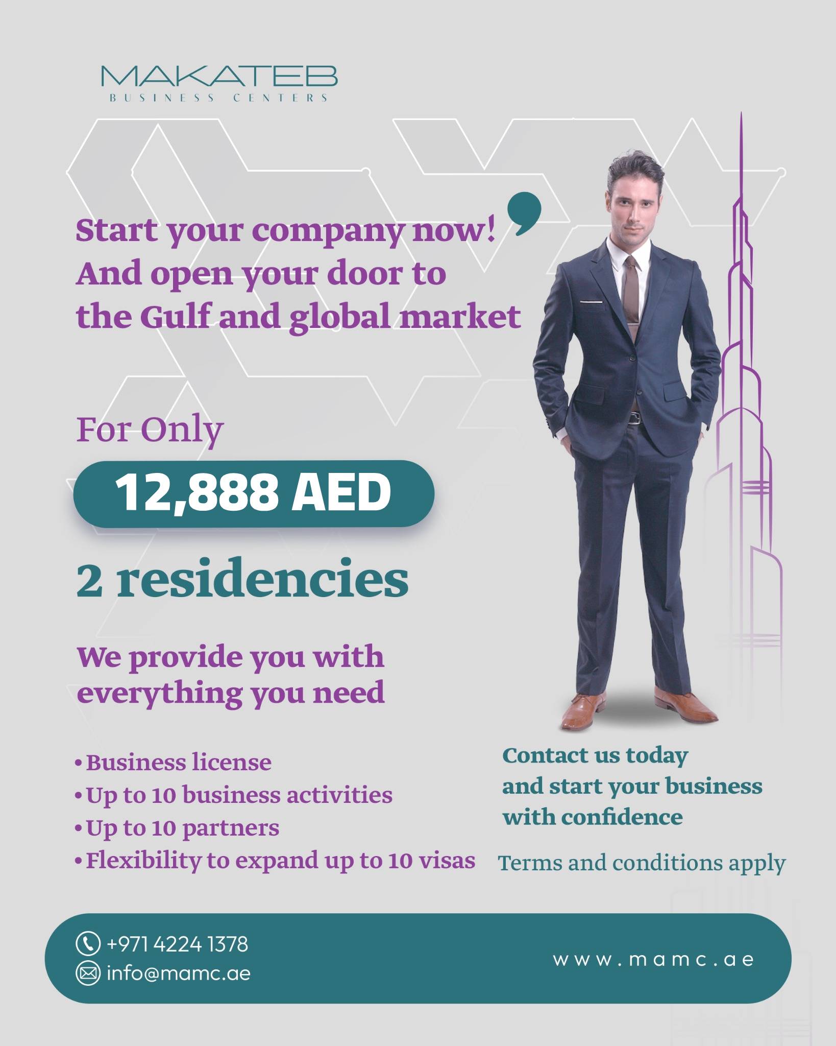 Makateb Business Center - UAE Facebook ad: Get Your Company License Now