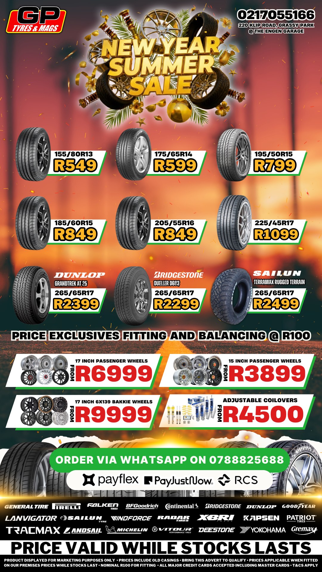GP Tyres and Mags Facebook ad: NEW YEAR SUMMER SALE 2026