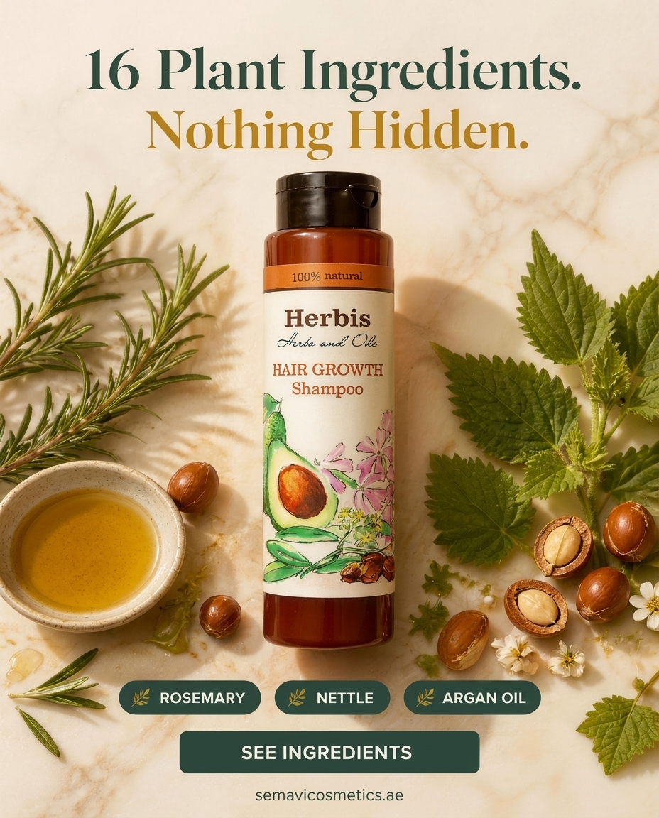 Semavi Cosmetics Facebook ad: 16 Plant Ingredients