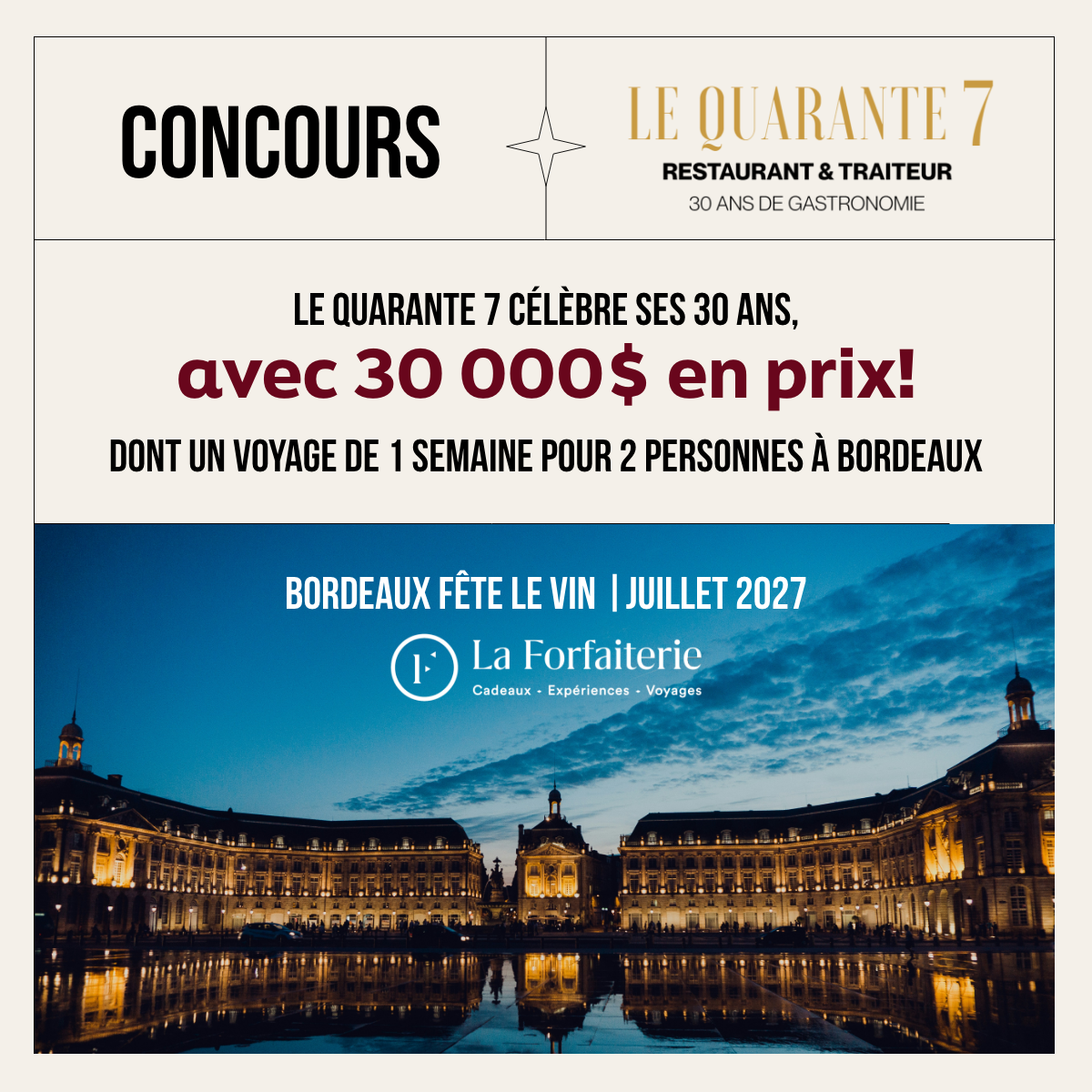 Passe-Partout Services et Bonne Chère Facebook ad: 30 000 $ en prix à gagner