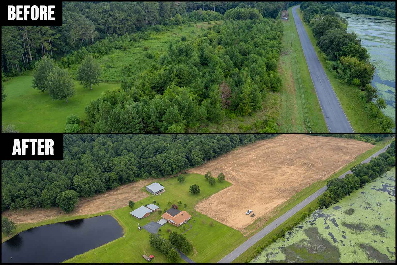 Caleb Feduccia Facebook ad: Forestry Mulching, Land Clearing