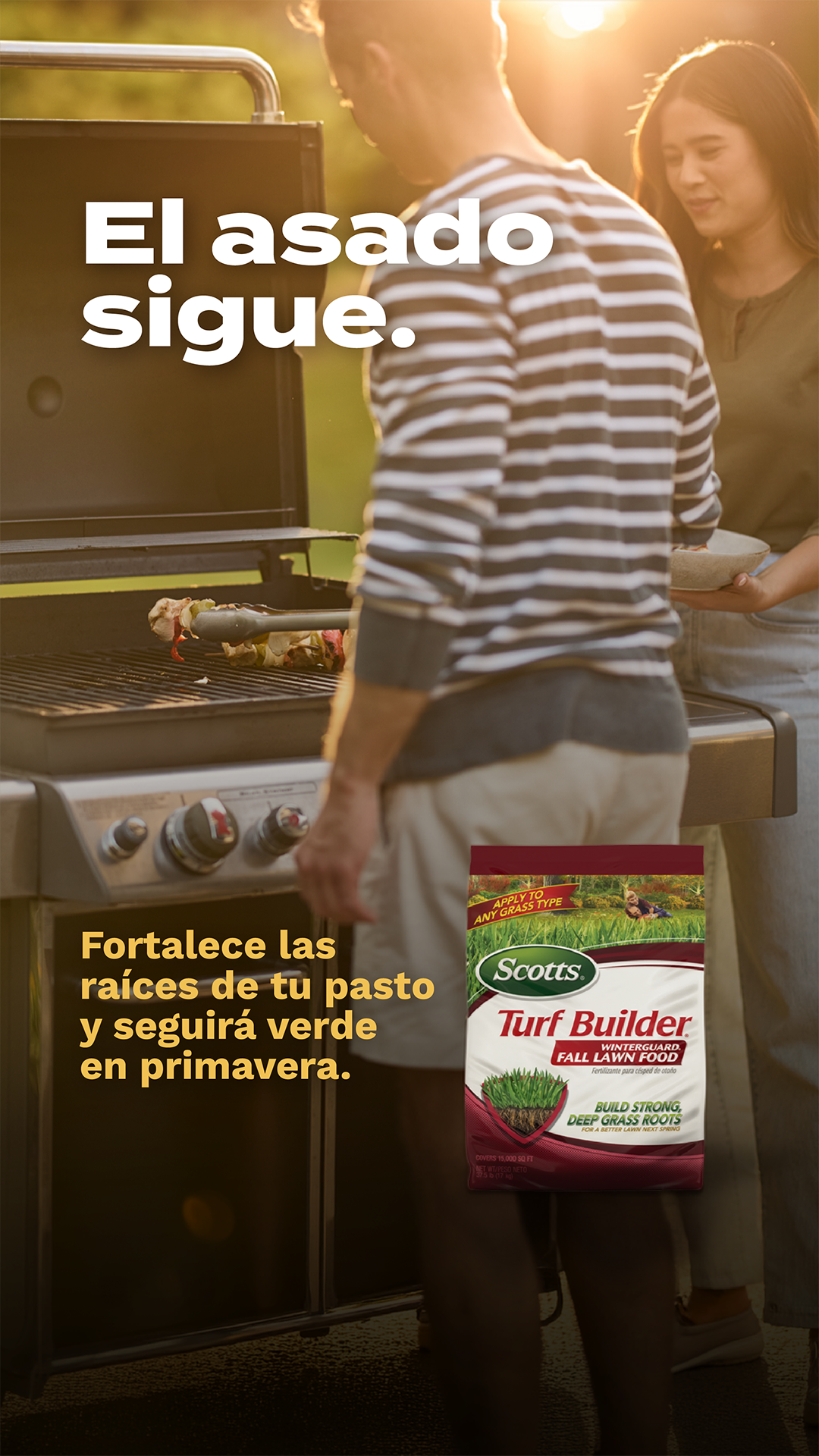 Scotts Lawn Care Facebook ad: Tus planes en el jardín siguen