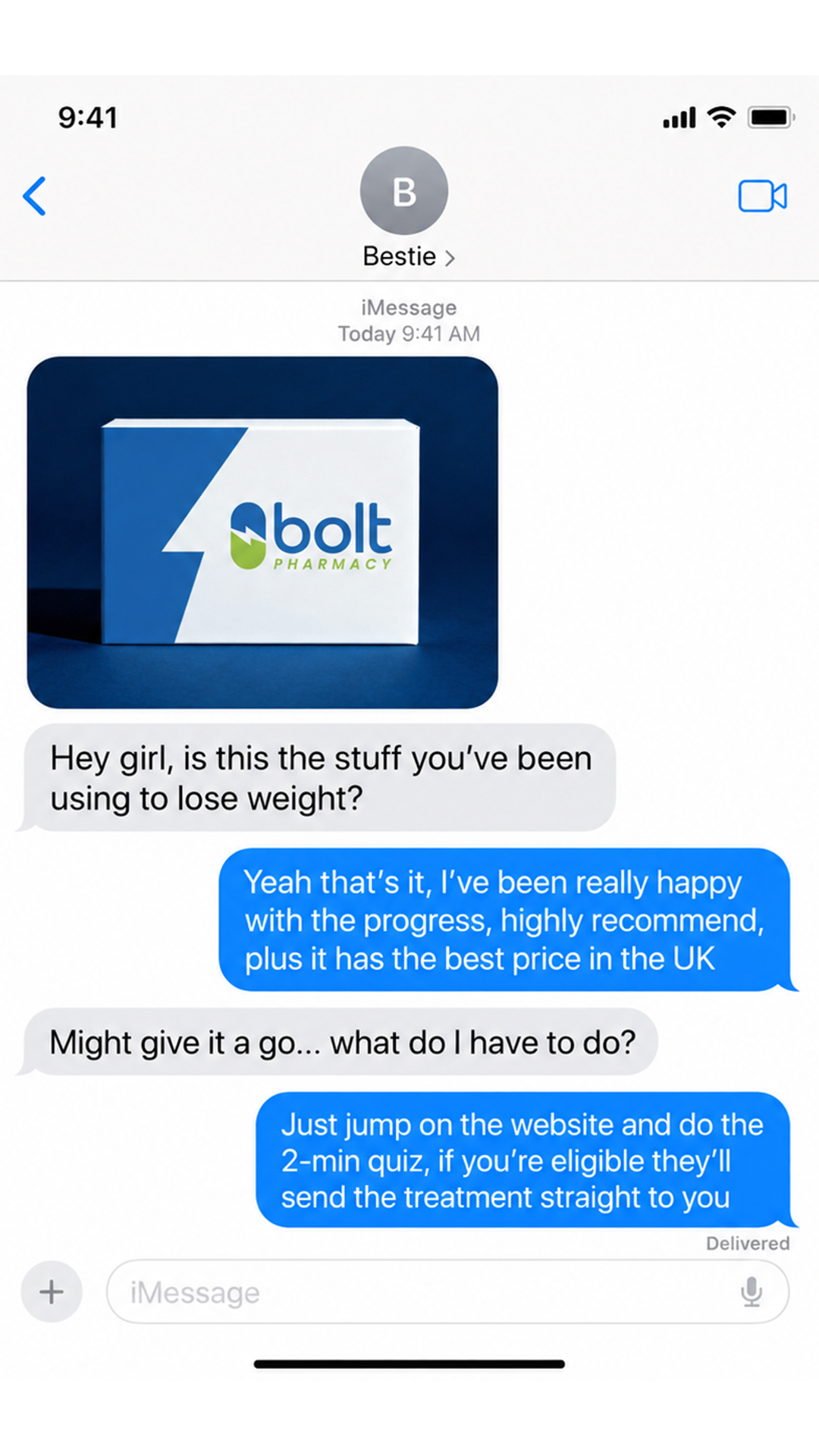 Bolt Pharmacy Facebook ad