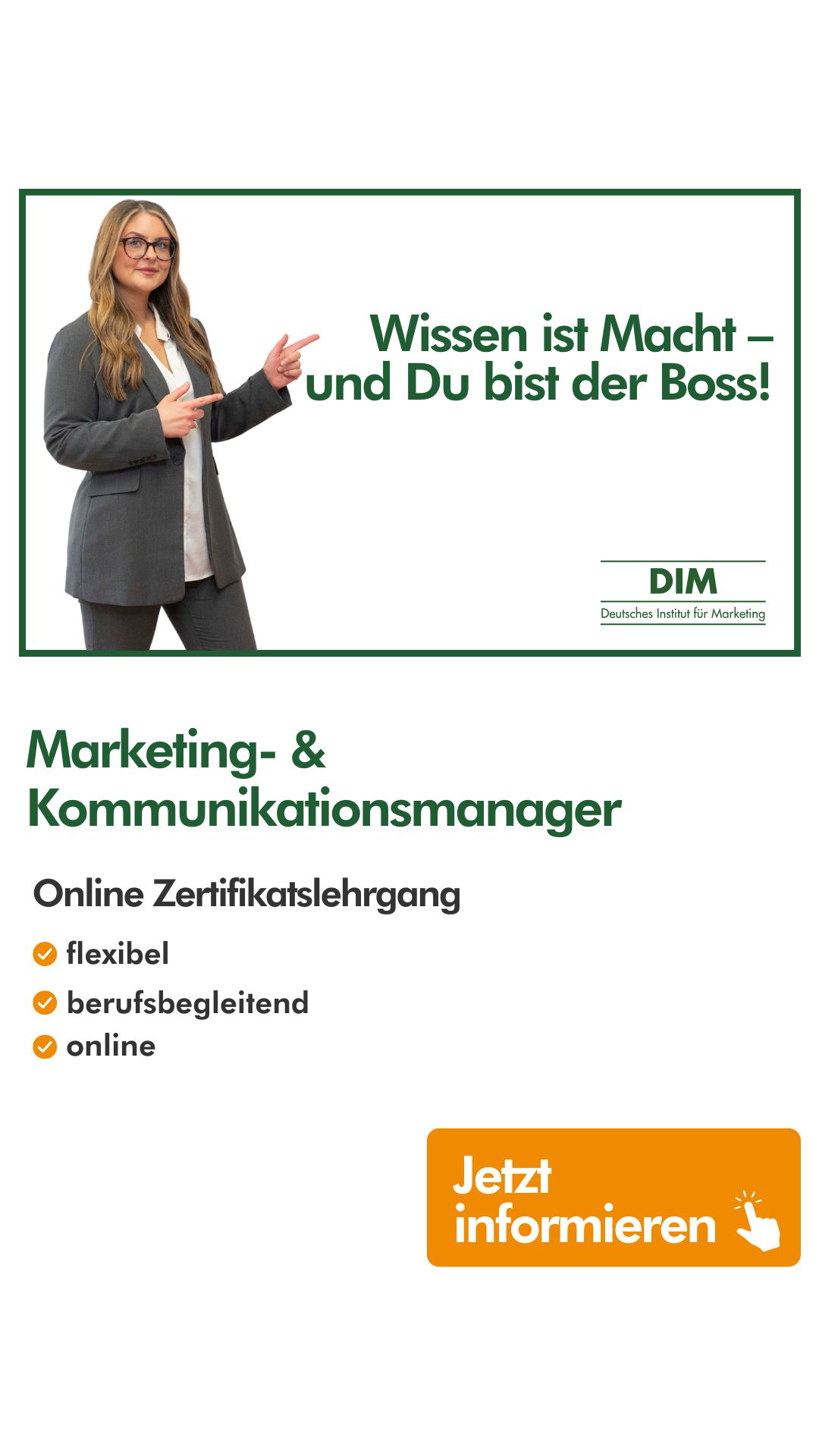 Deutsches Institut für Marketing Facebook ad: Praxisnah, anerkannt, zukunftsorientiert