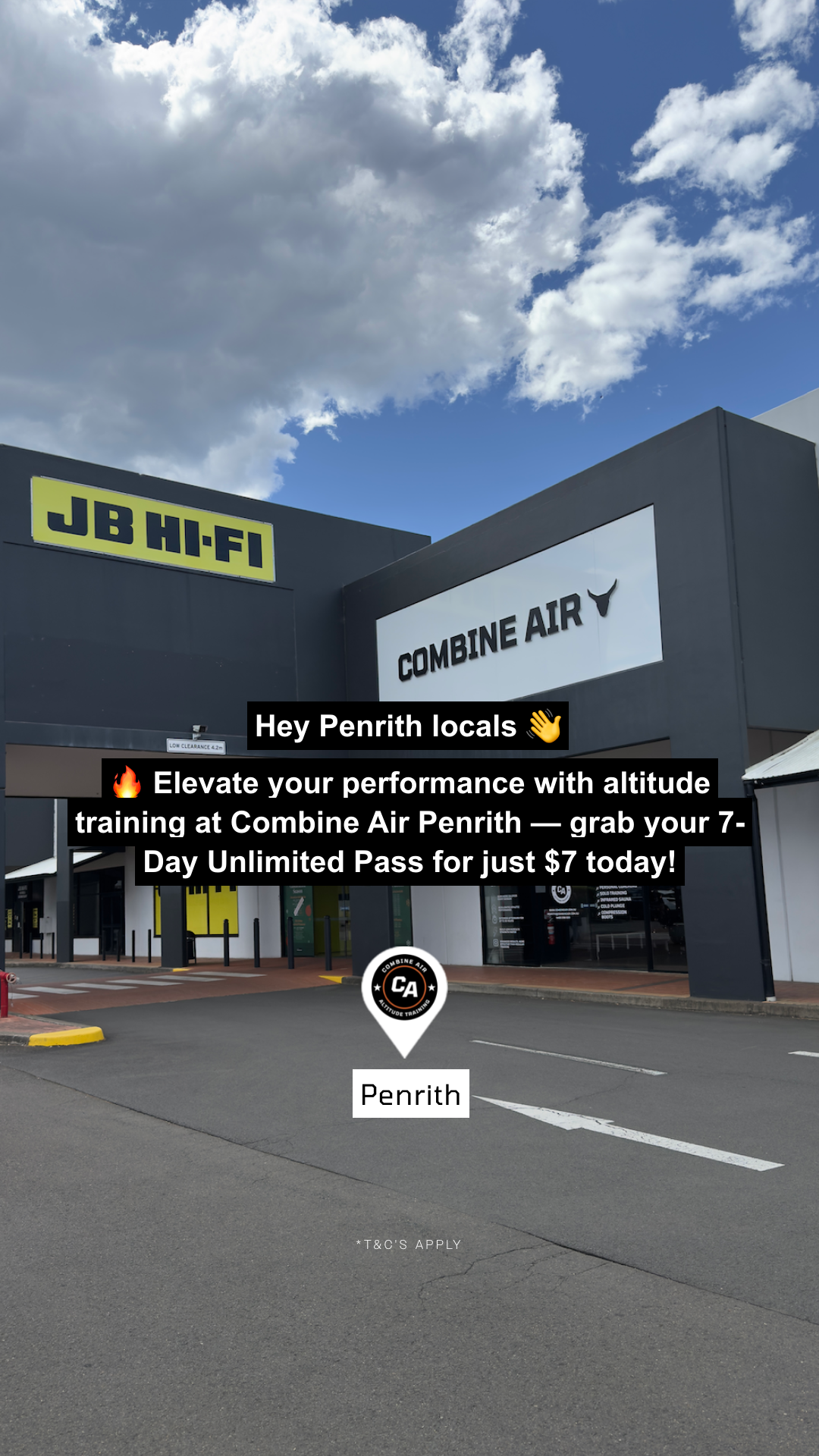 Combine Air Penrith Facebook ad: $7 for 7 Days