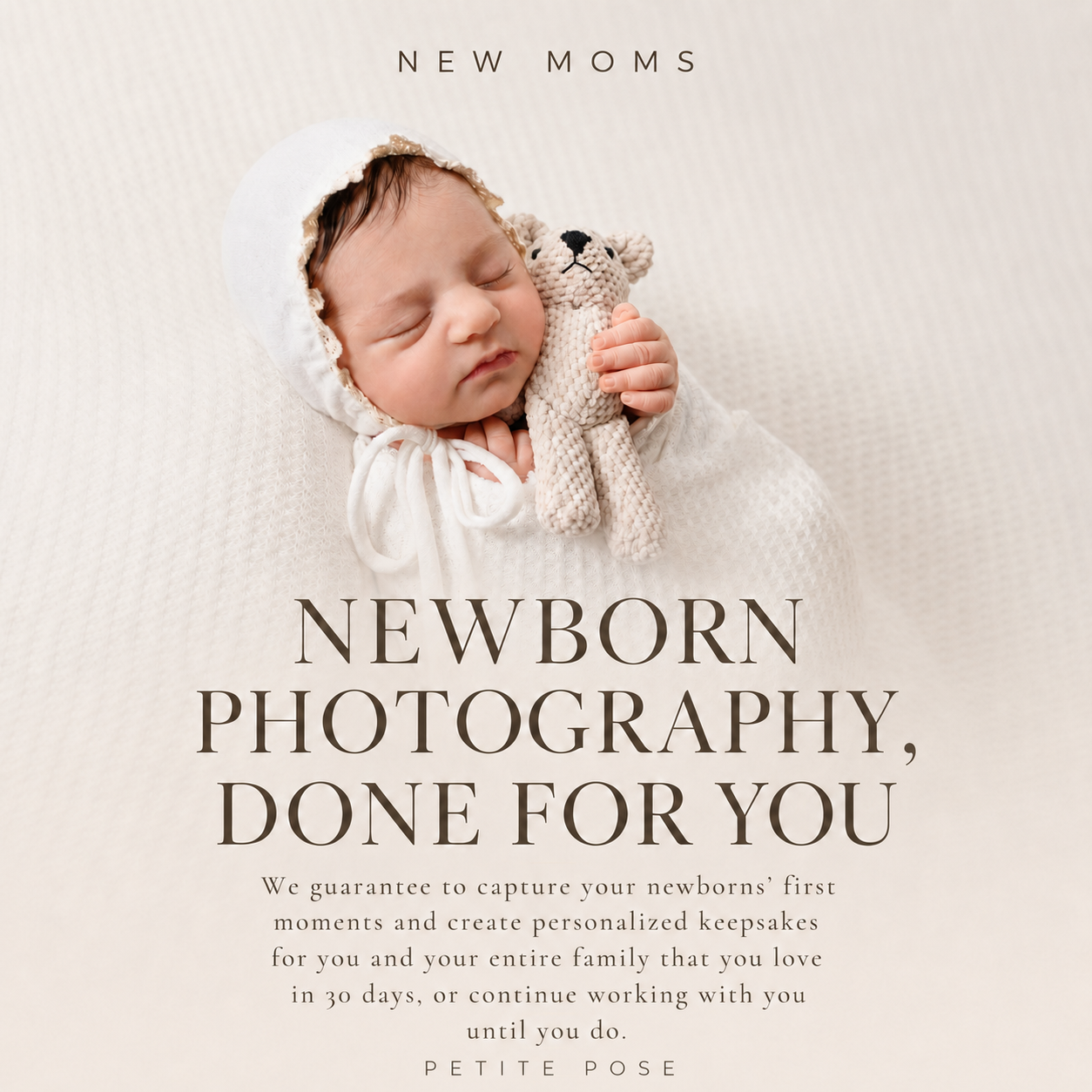 Petite Pose Facebook ad: Newborn wall art done for you