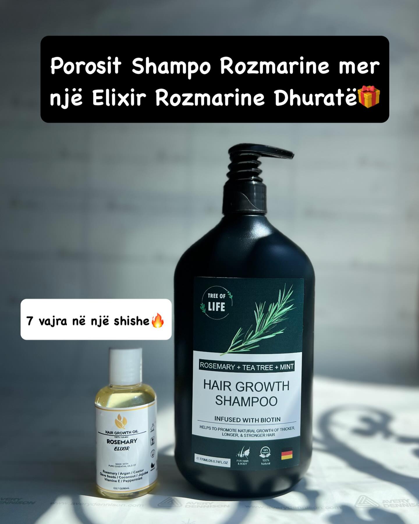 Castle of oils Facebook ad: Shampo Rozmarine + Elixir Rozmarine produktet e vetme…