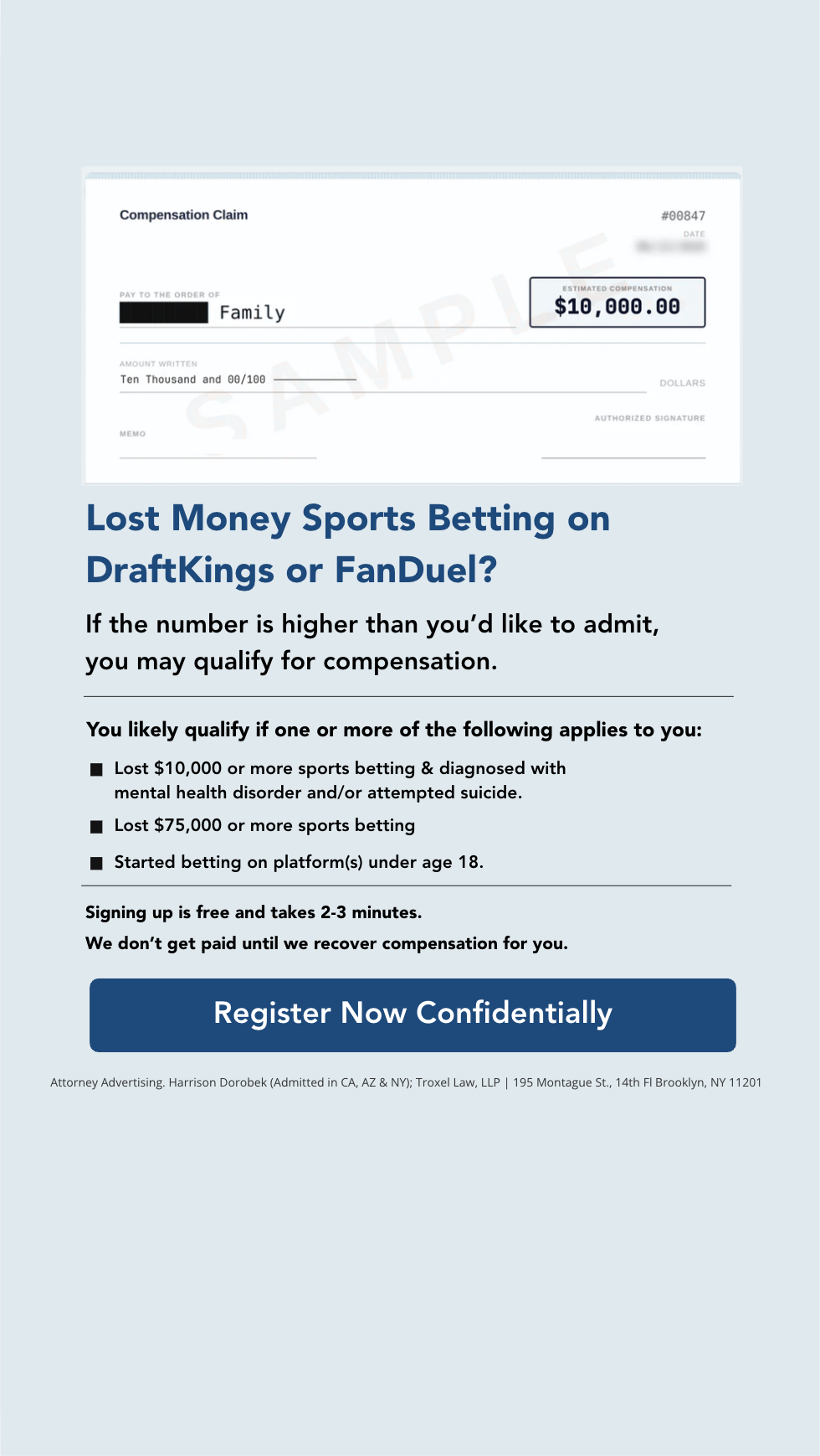 Sports Apps Compensation Claims Facebook ad