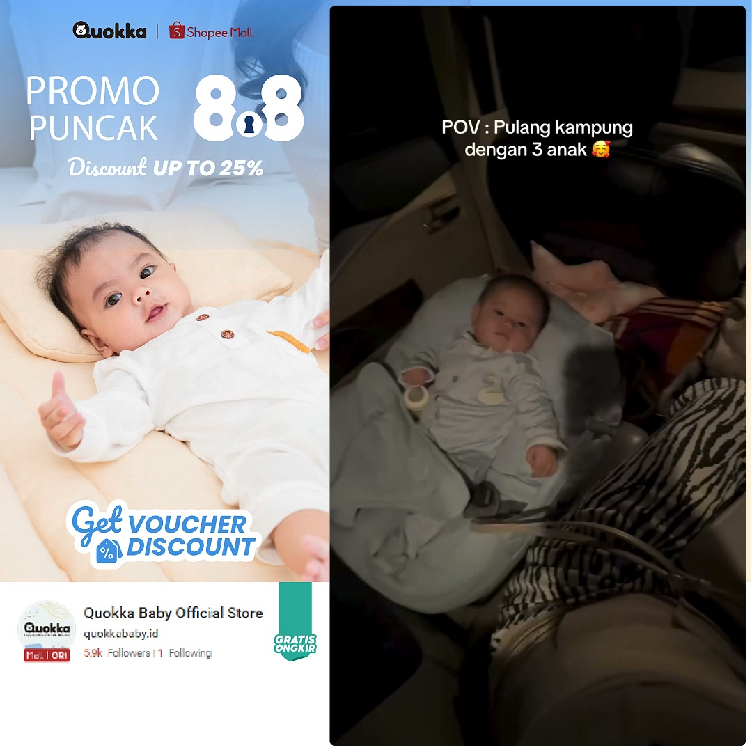 Quokka Baby Indonesia Facebook ad: 𝐏𝐫𝐨𝐦𝐨 𝟖.𝟖, 𝐃𝐢𝐬𝐤𝐨𝐧 𝐇𝐢𝐧𝐠𝐠𝐚 𝟐𝟓%