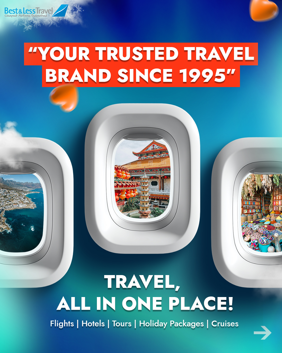 Best & Less Travel Facebook ad
