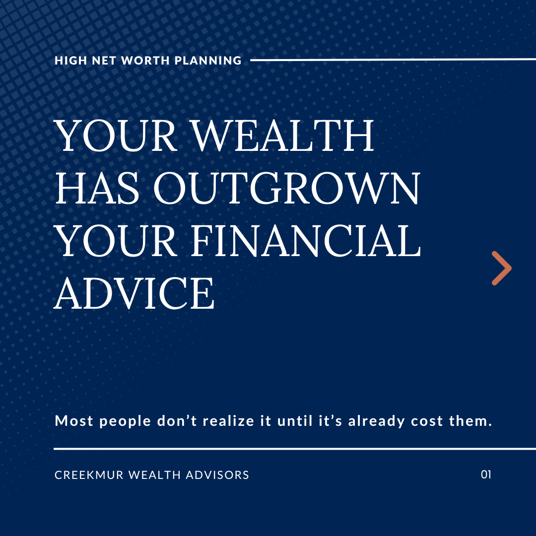 Creekmur Wealth Advisors Facebook ad: If you've built over $1 million in real…
