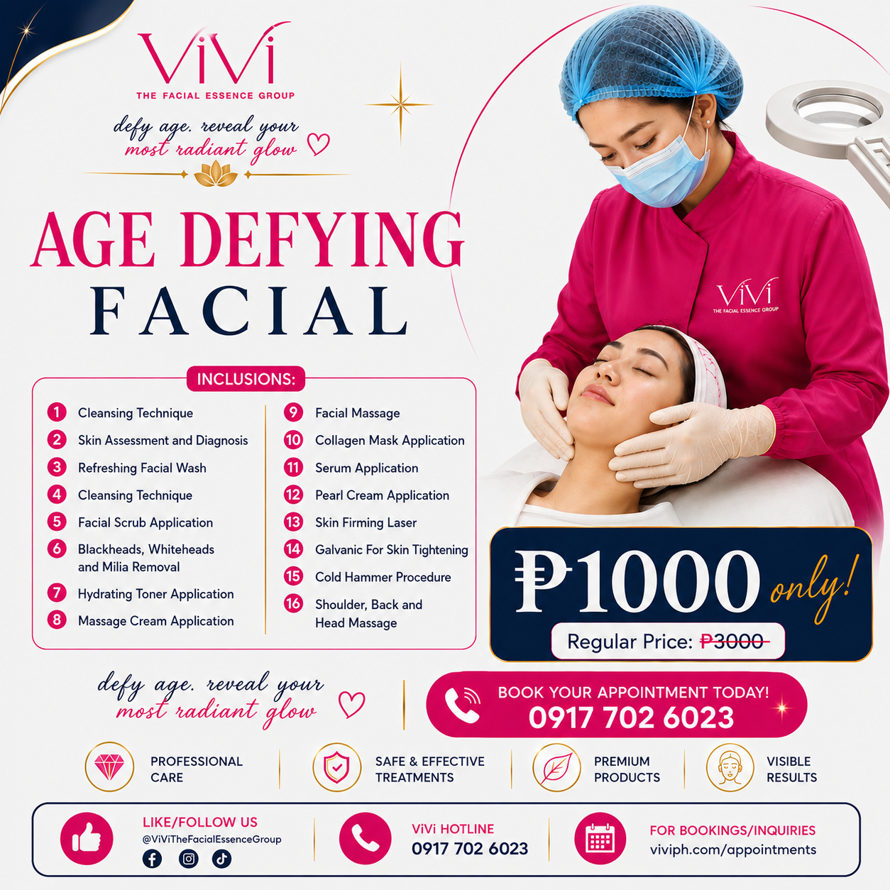 ViVi The Facial Essence Group Facebook ad